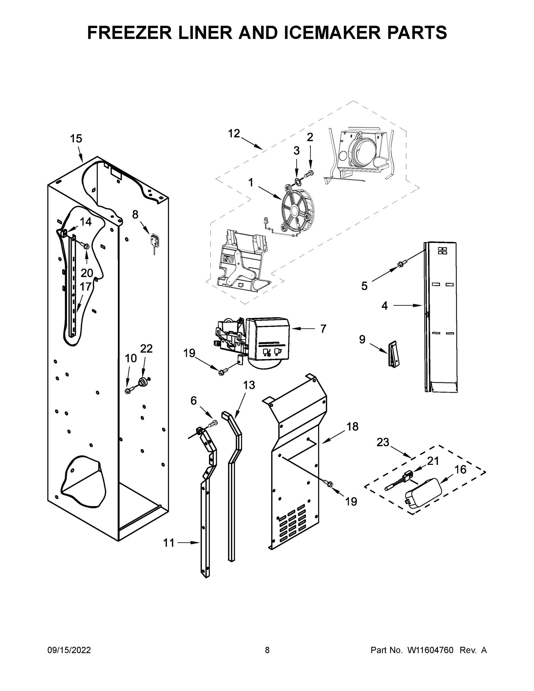 05 - FREEZER LINER AND ICEMAKER PARTS