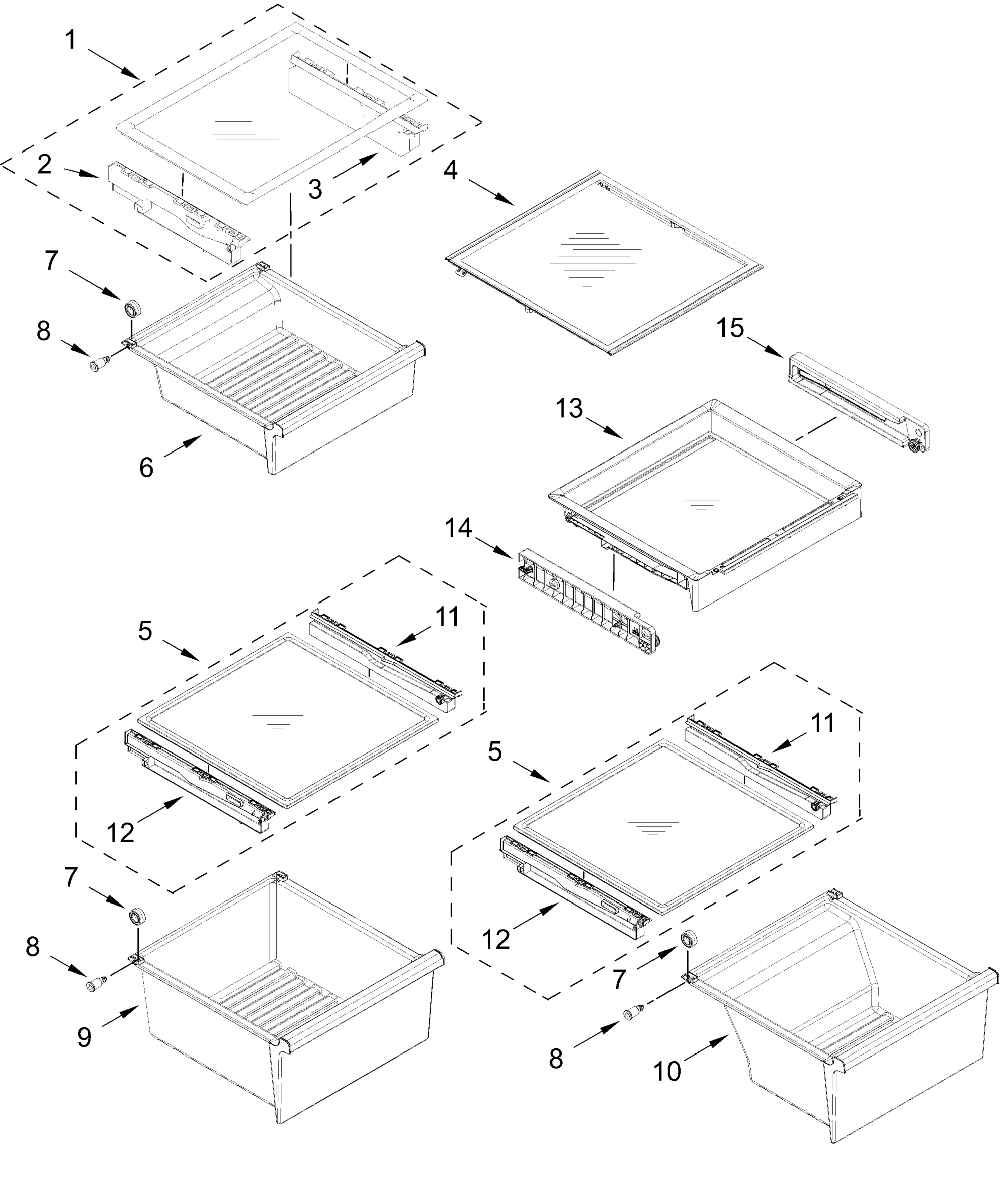 REFRIGERATOR SHELF PARTS