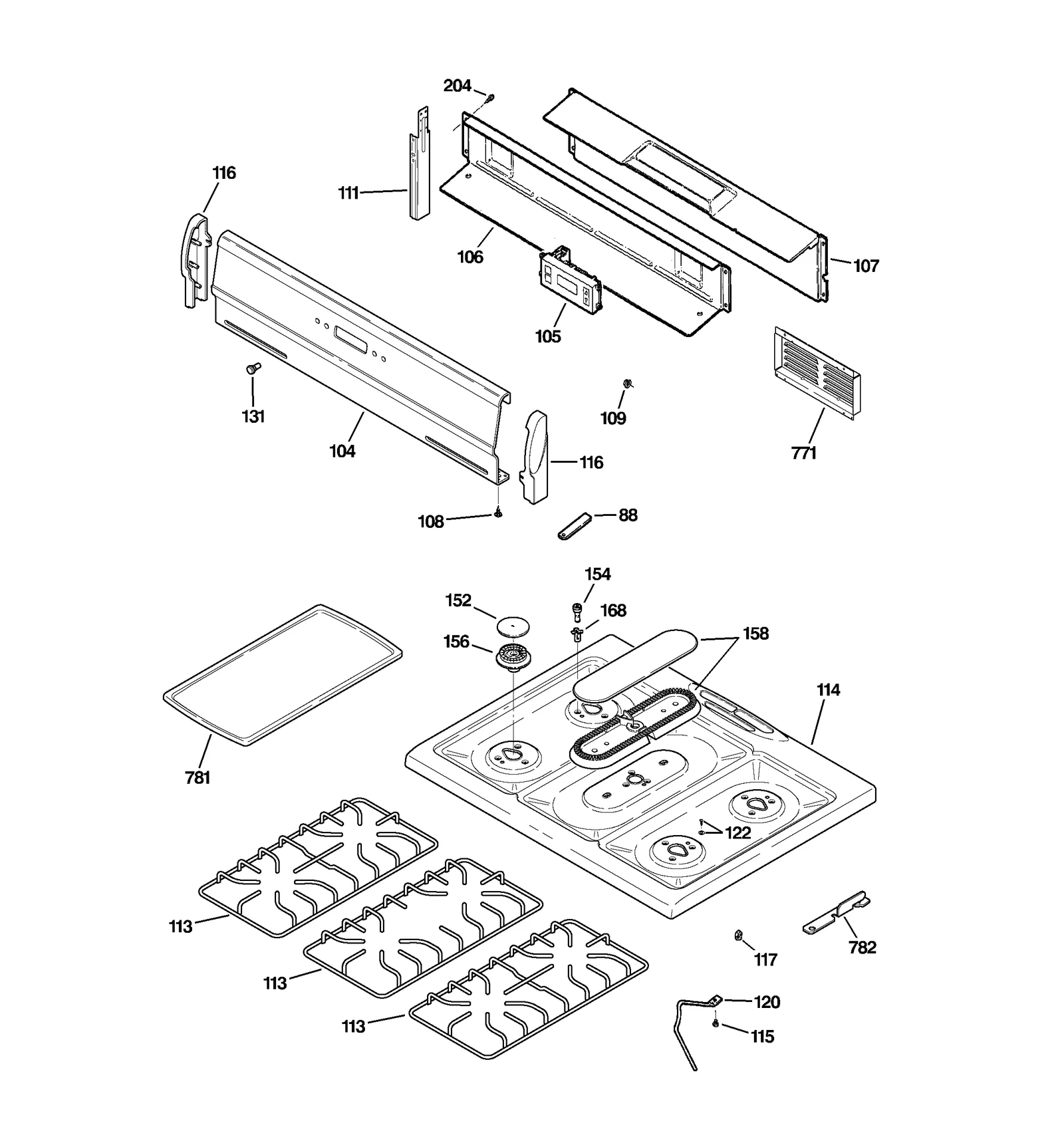 CONTROL PANEL & COOKTOP