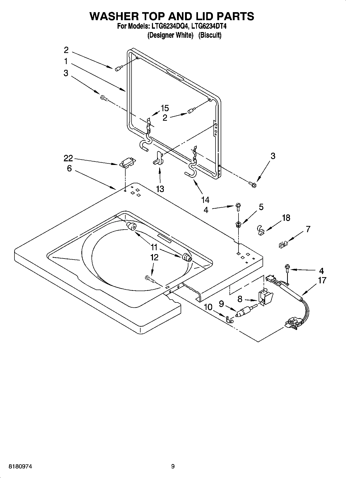 06 - WASHER TOP AND LID PARTS