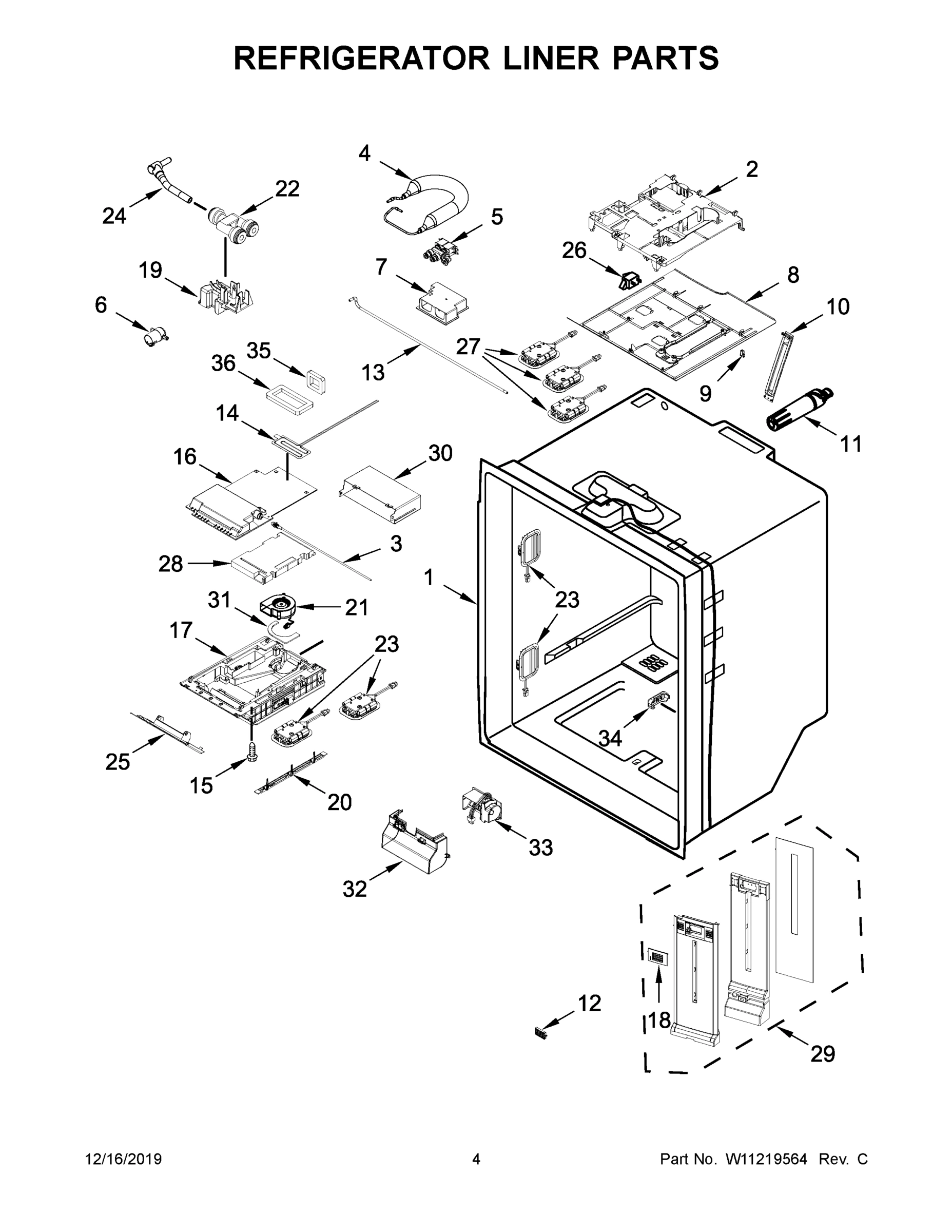 03 - REFRIGERATOR LINER PARTS