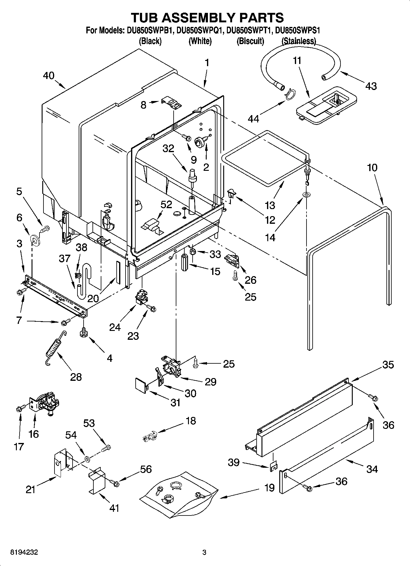 03 - TUB ASSEMBLY PARTS