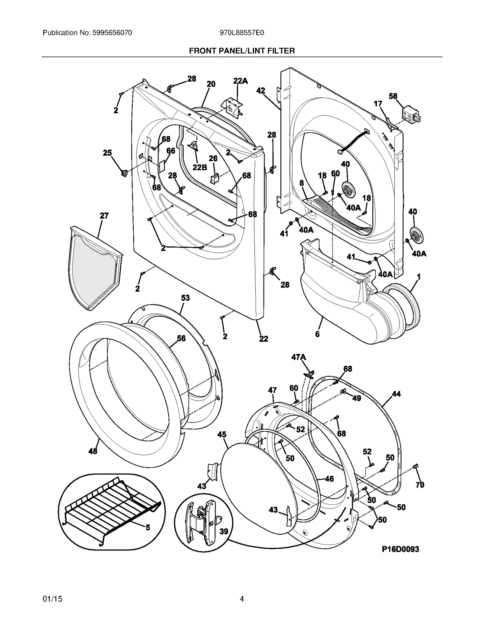 FRONT PANEL/LINT FILTER