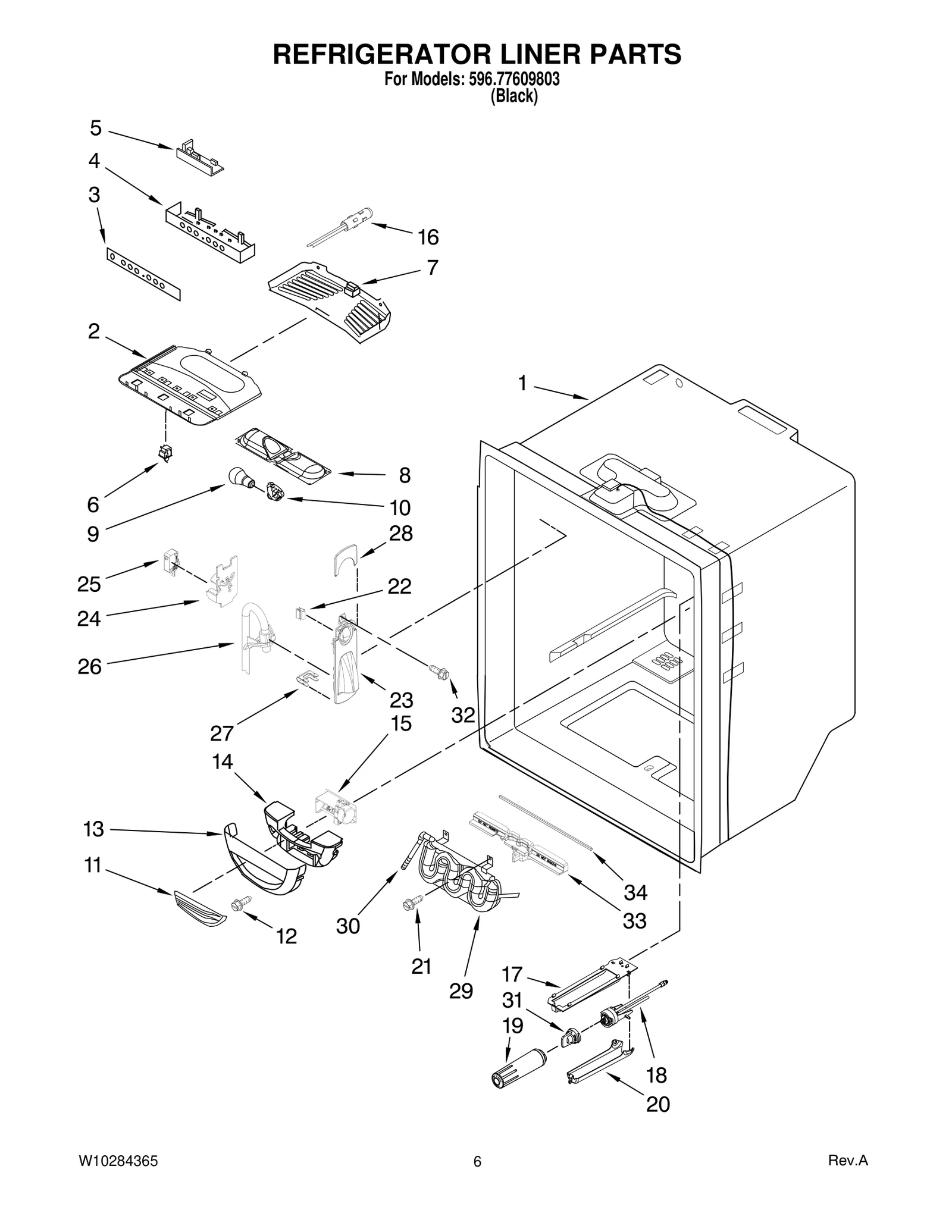 REFRIGERATOR LINER PARTS