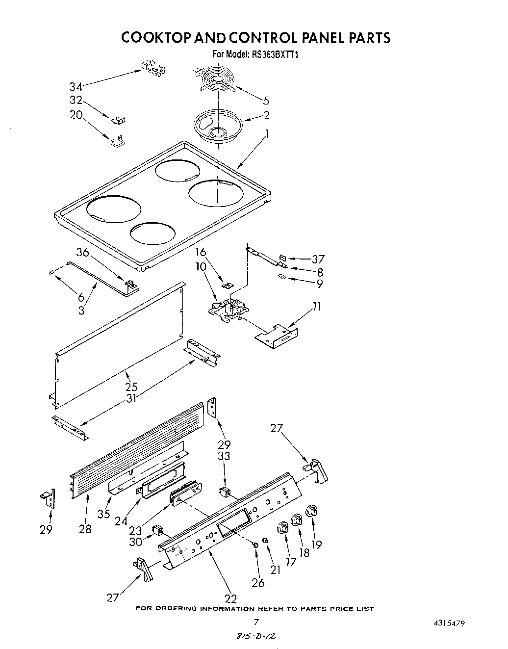 05 - COOK TOP AND CONTROL PANEL , LIT/OPTIONAL