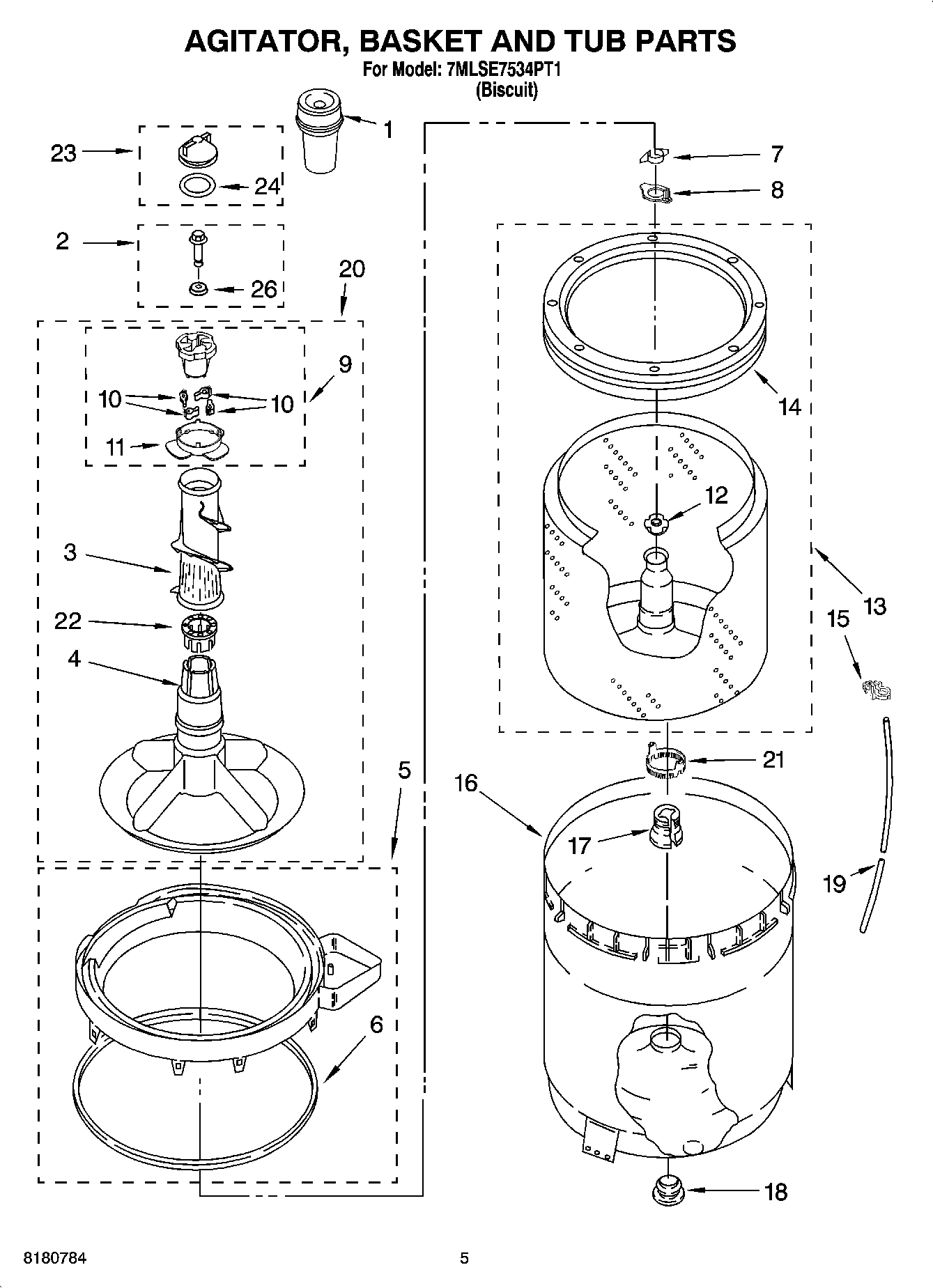 03 - AGITATOR, BASKET AND TUB PARTS