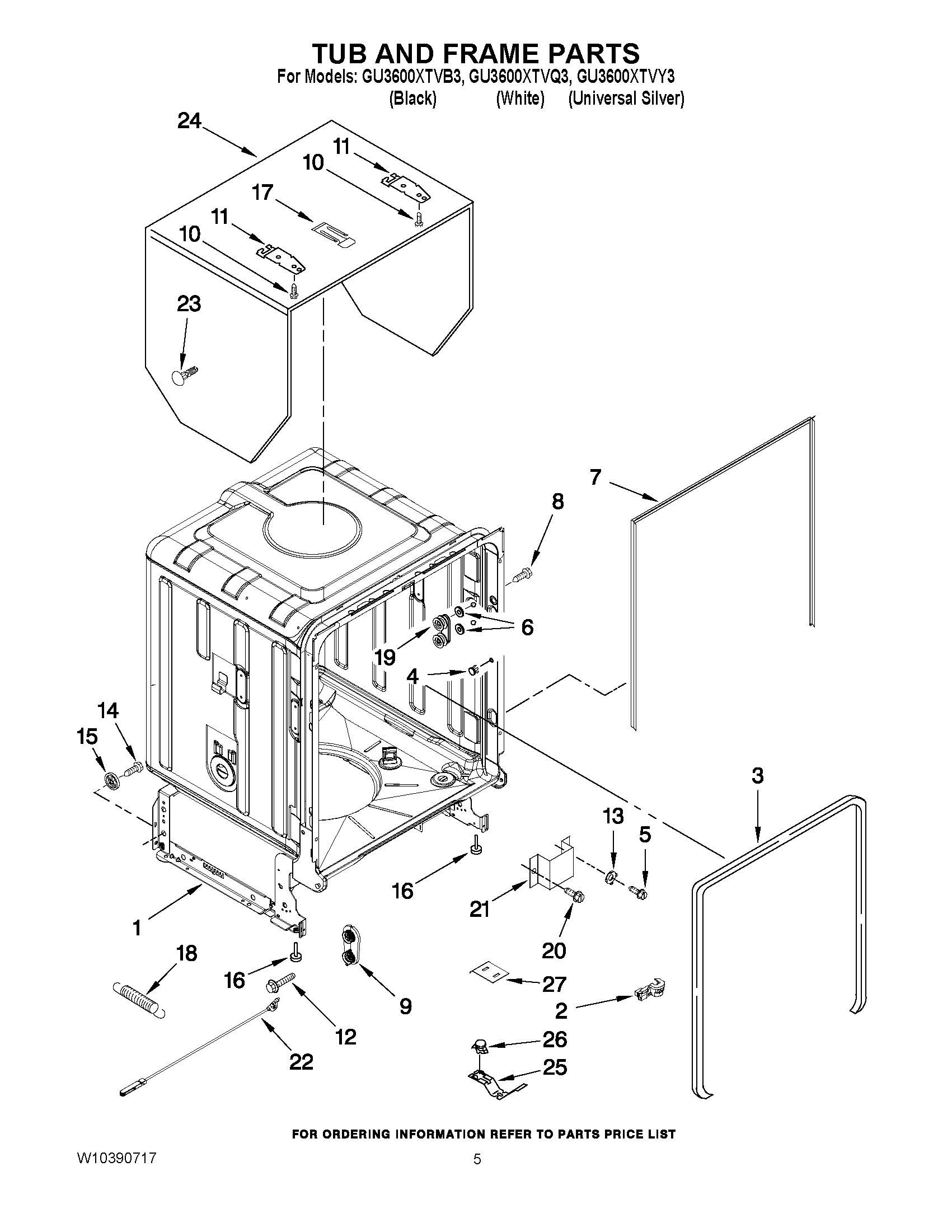 05 - TUB AND FRAME PARTS