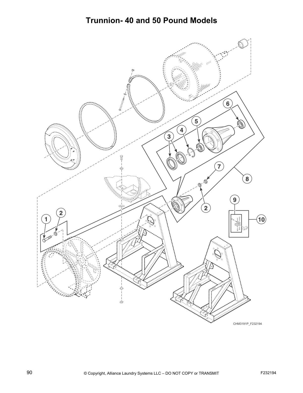 Trunnion- 40 and 50 Pound Models