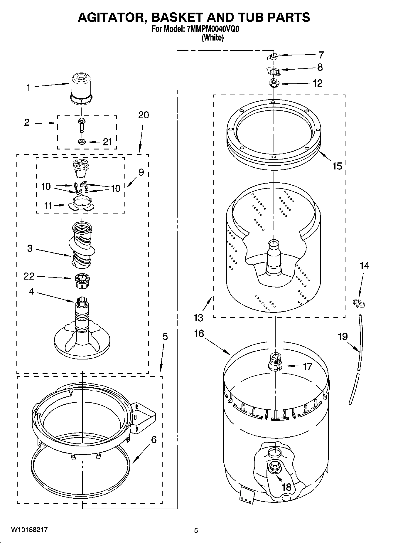 03 - AGITATOR, BASKET AND TUB PARTS