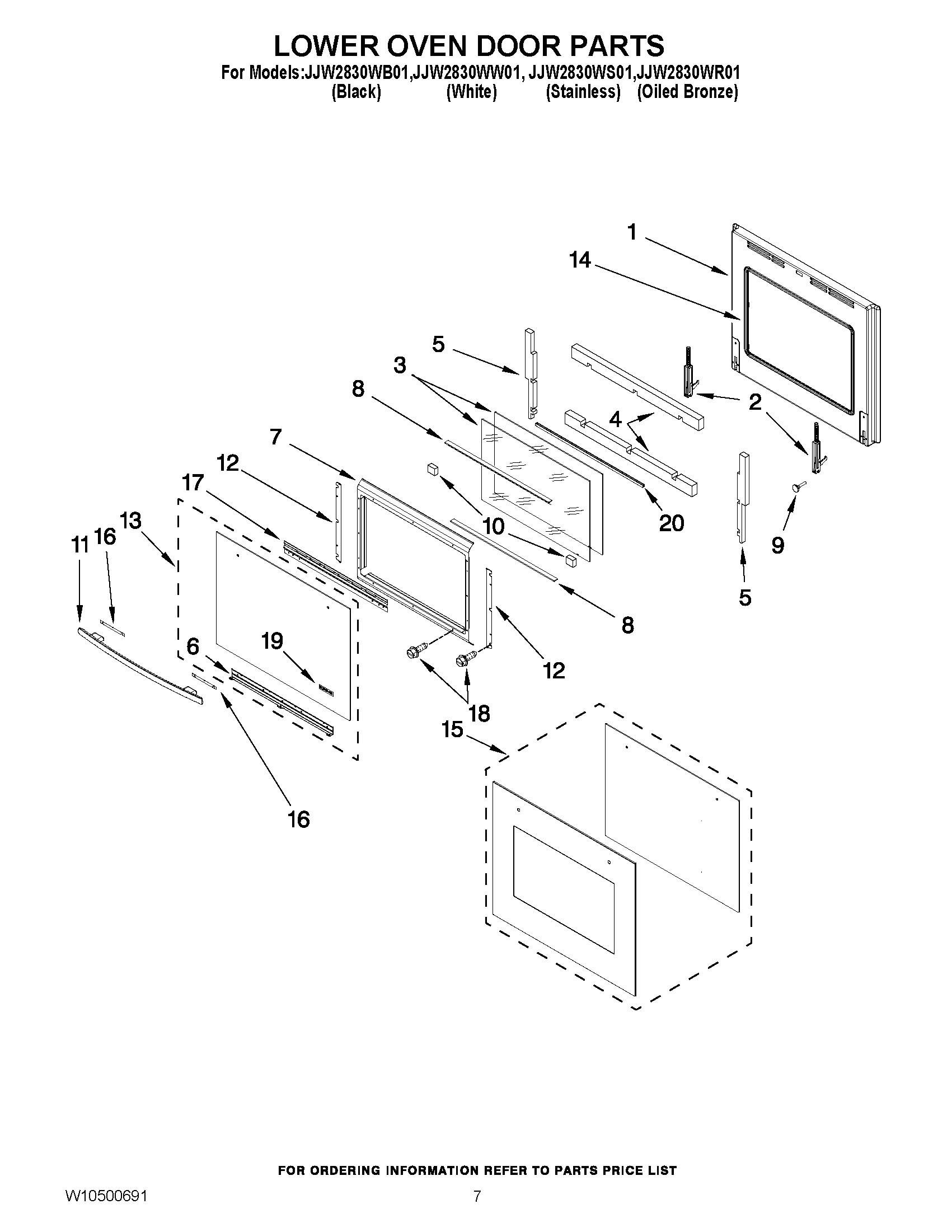 04 - LOWER OVEN DOOR PARTS