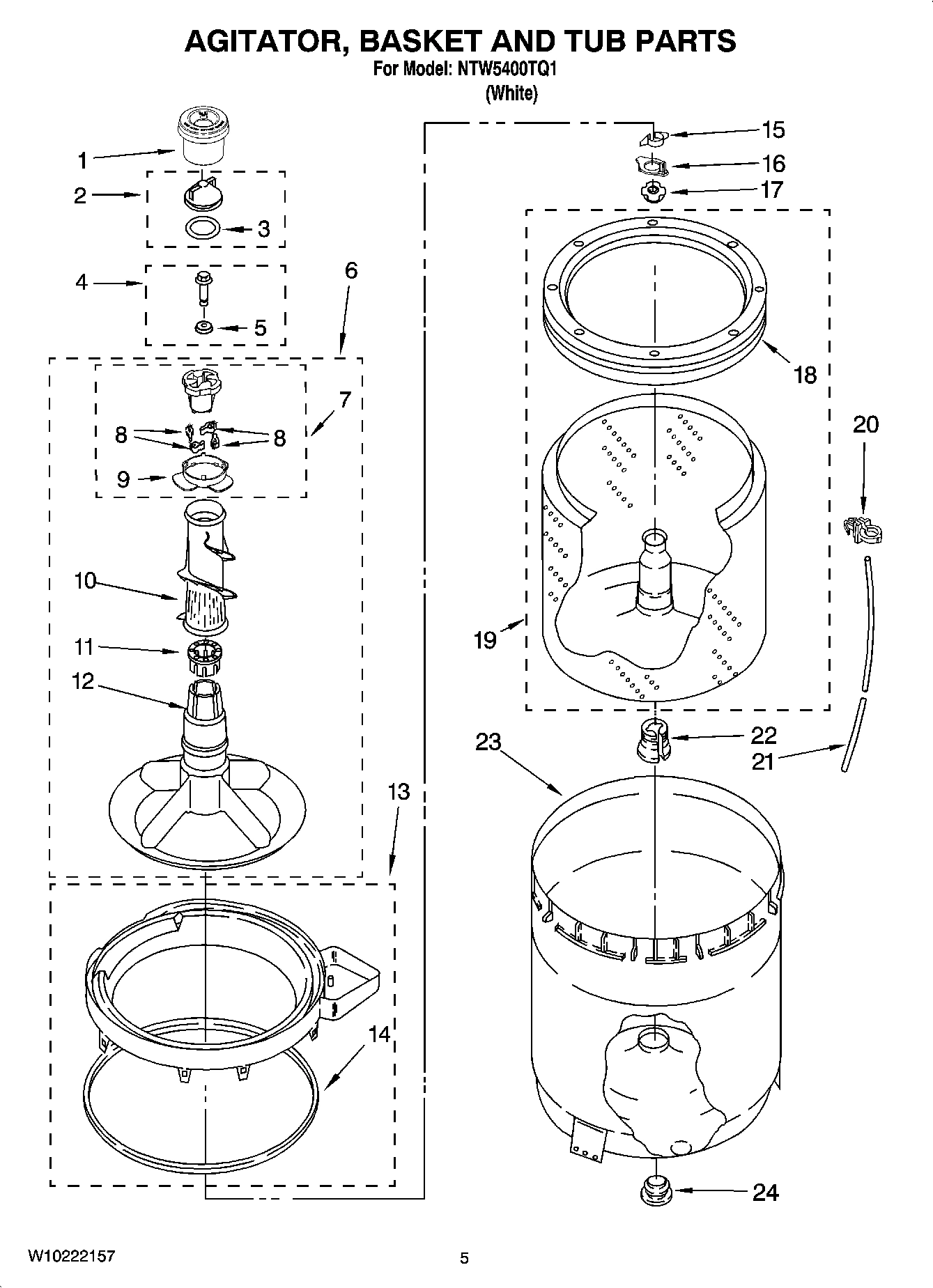 03 - AGITATOR, BASKET AND TUB PARTS