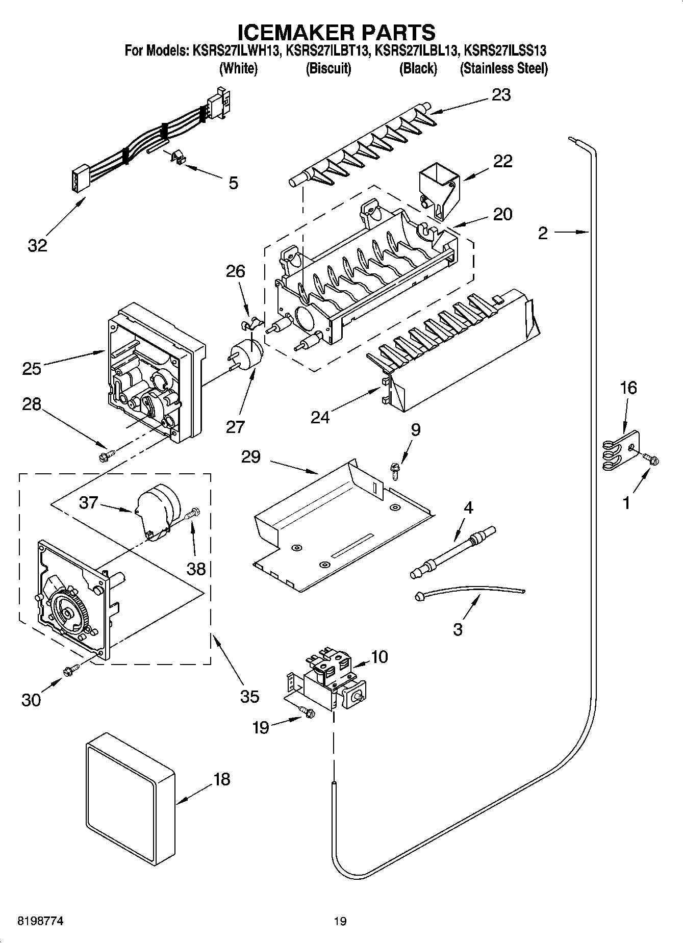 12 - ICEMAKER PARTS, PARTS NOT ILLUSTRATED