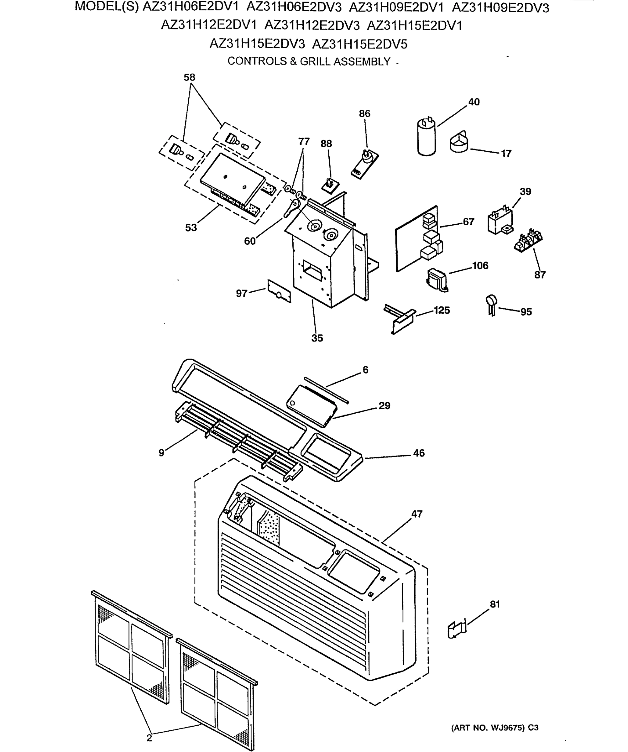 CONTROLS & GRILL ASSEMBLY
