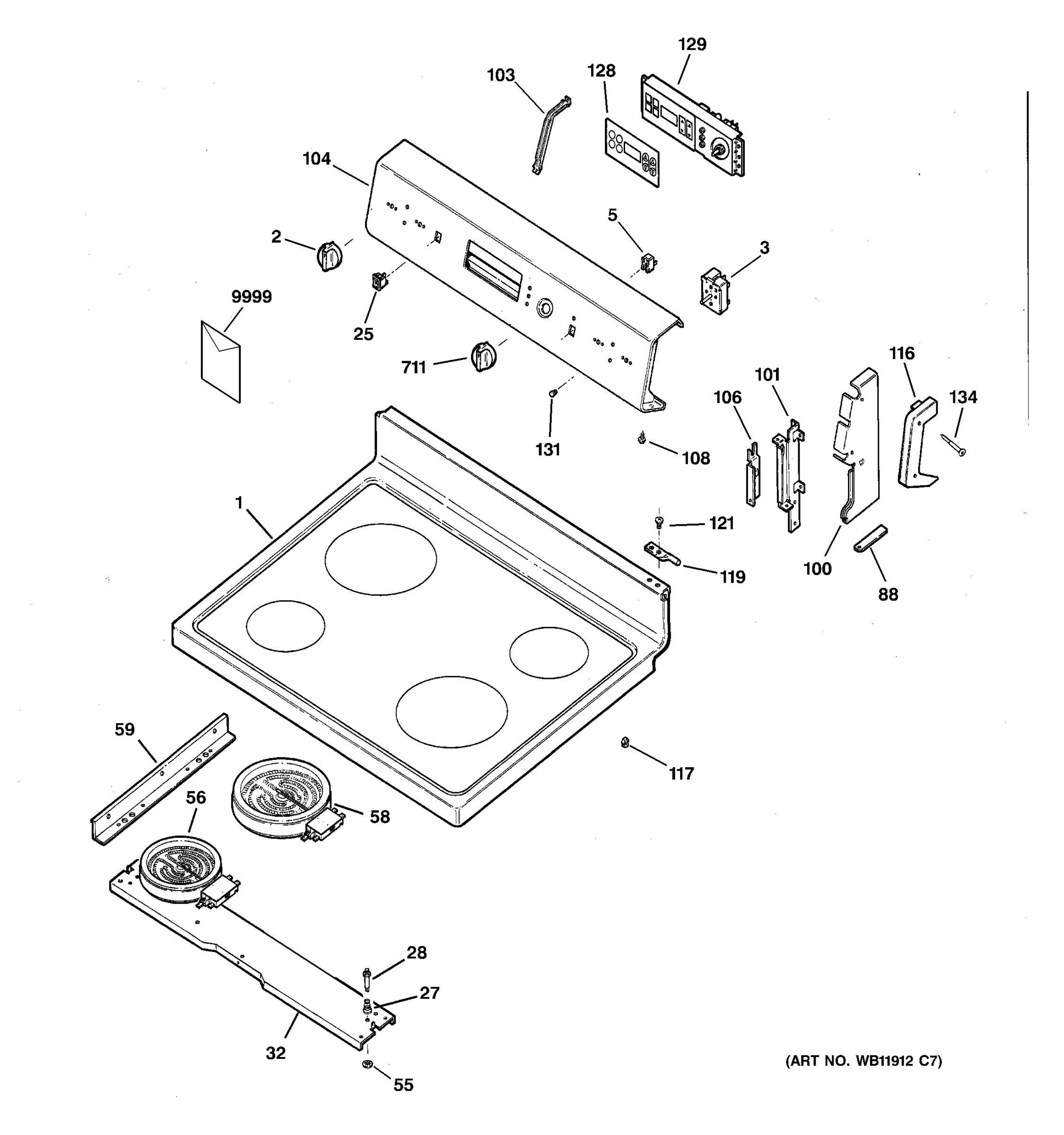 CONTROL PANEL & COOKTOP