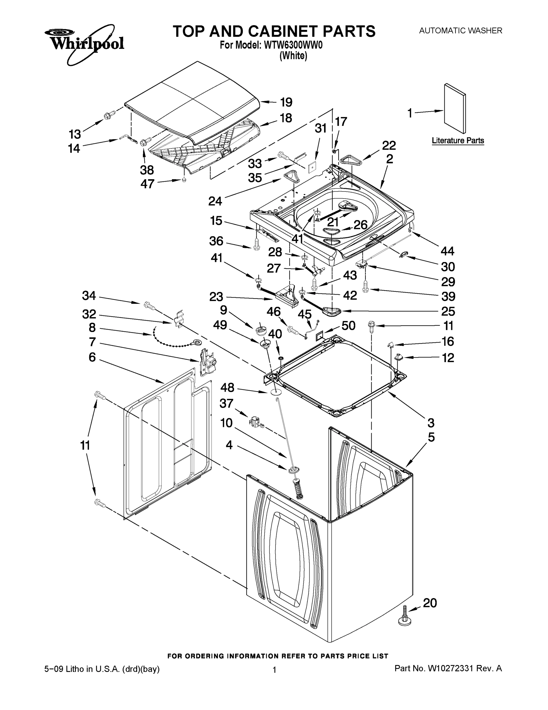 01 - TOP AND CABINET PARTS