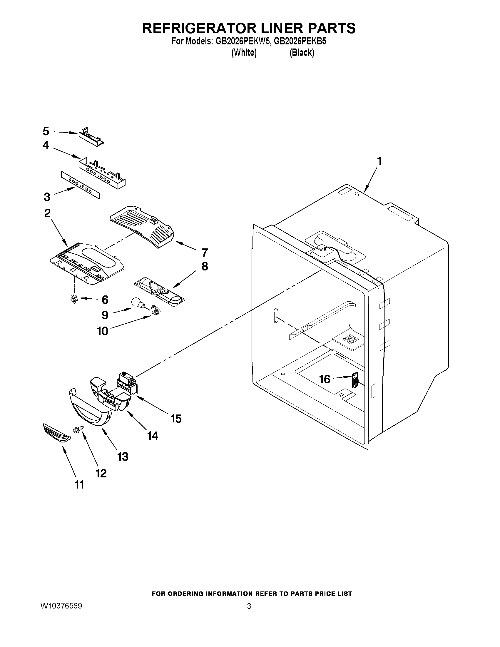 02 - REFRIGERATOR LINER PARTS