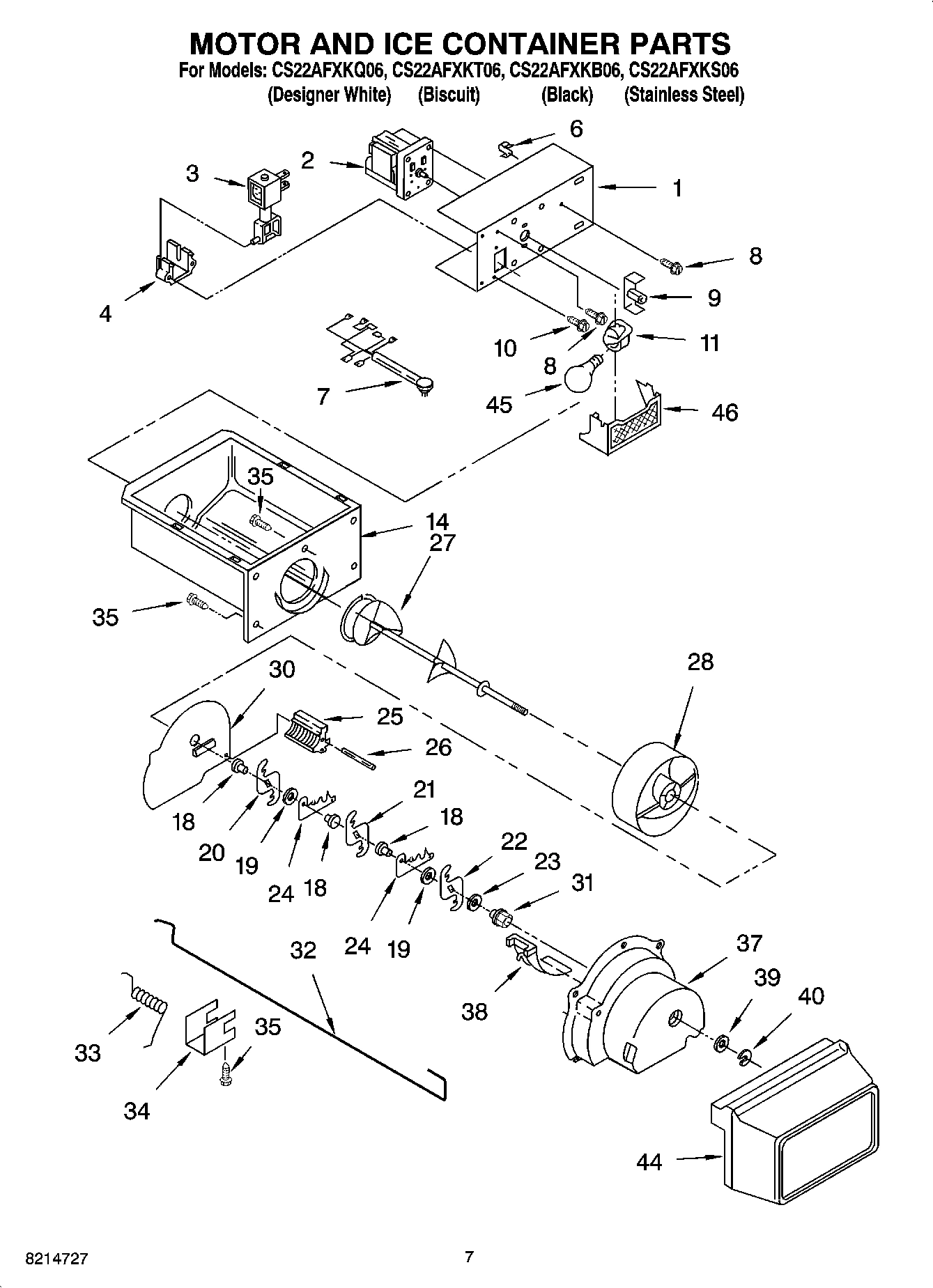 05 - MOTOR AND ICE CONTAINER PARTS