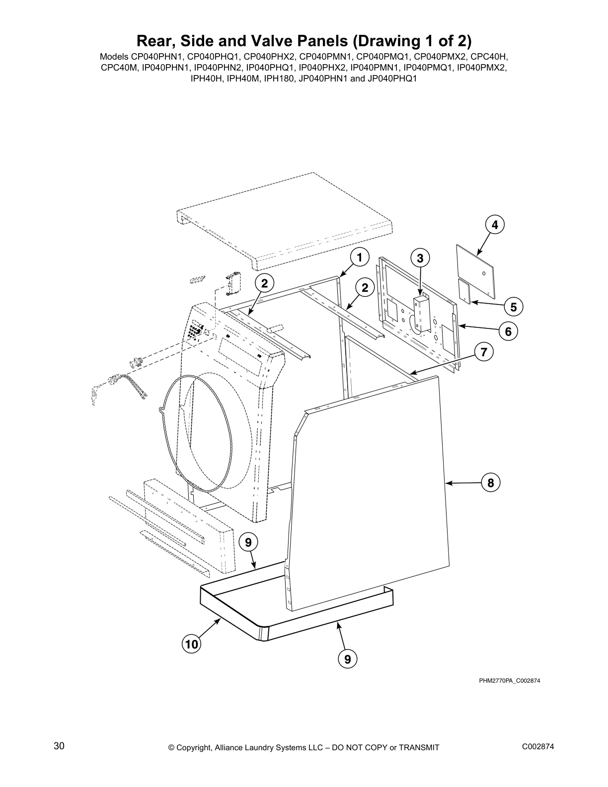 Rear, Side and Valve Panels (Drawing 1 of 2)