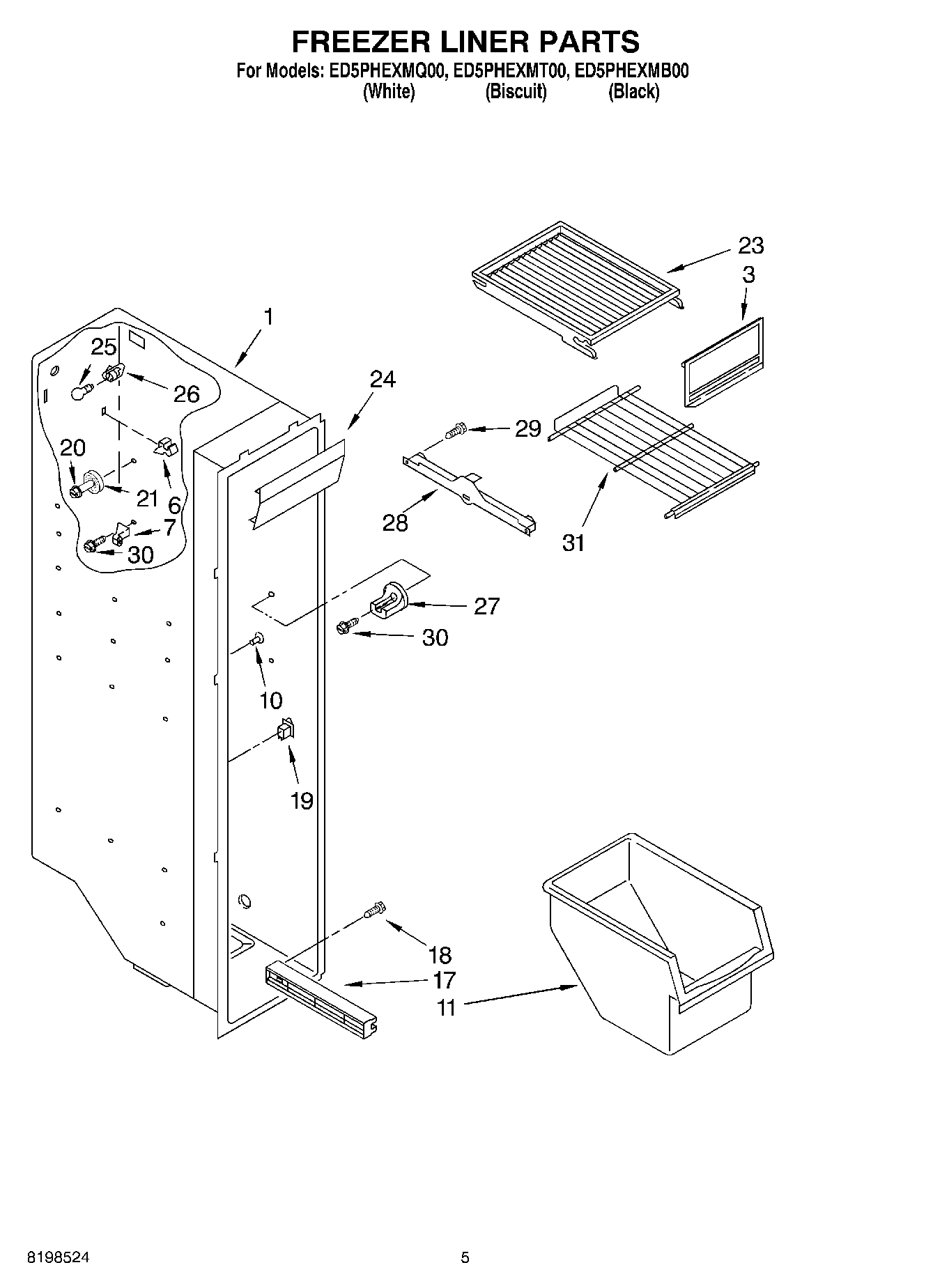 04 - FREEZER LINER PARTS