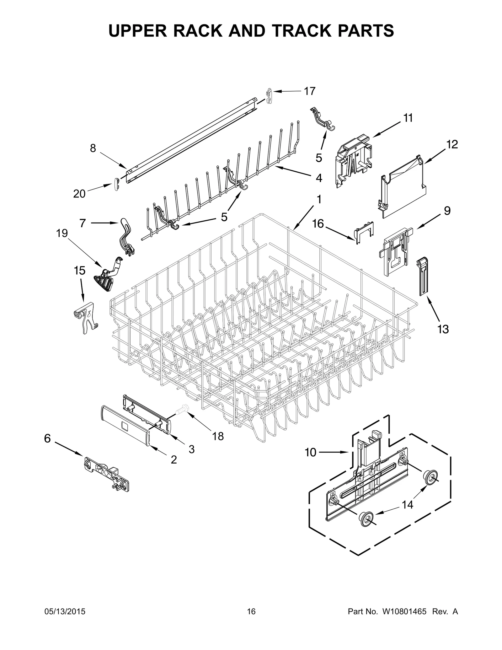 UPPER RACK AND TRACK PARTS