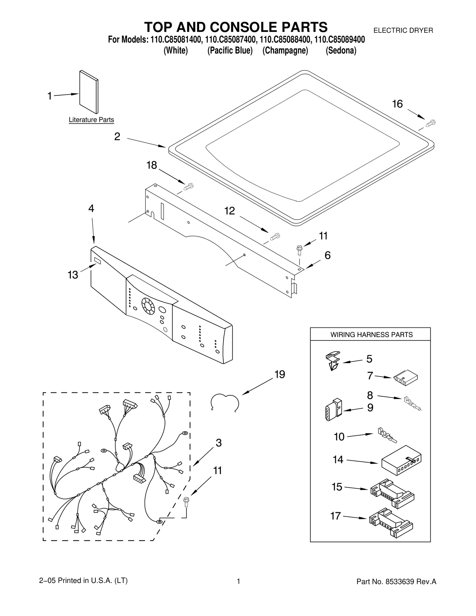 TOP AND CONSOLE PARTS