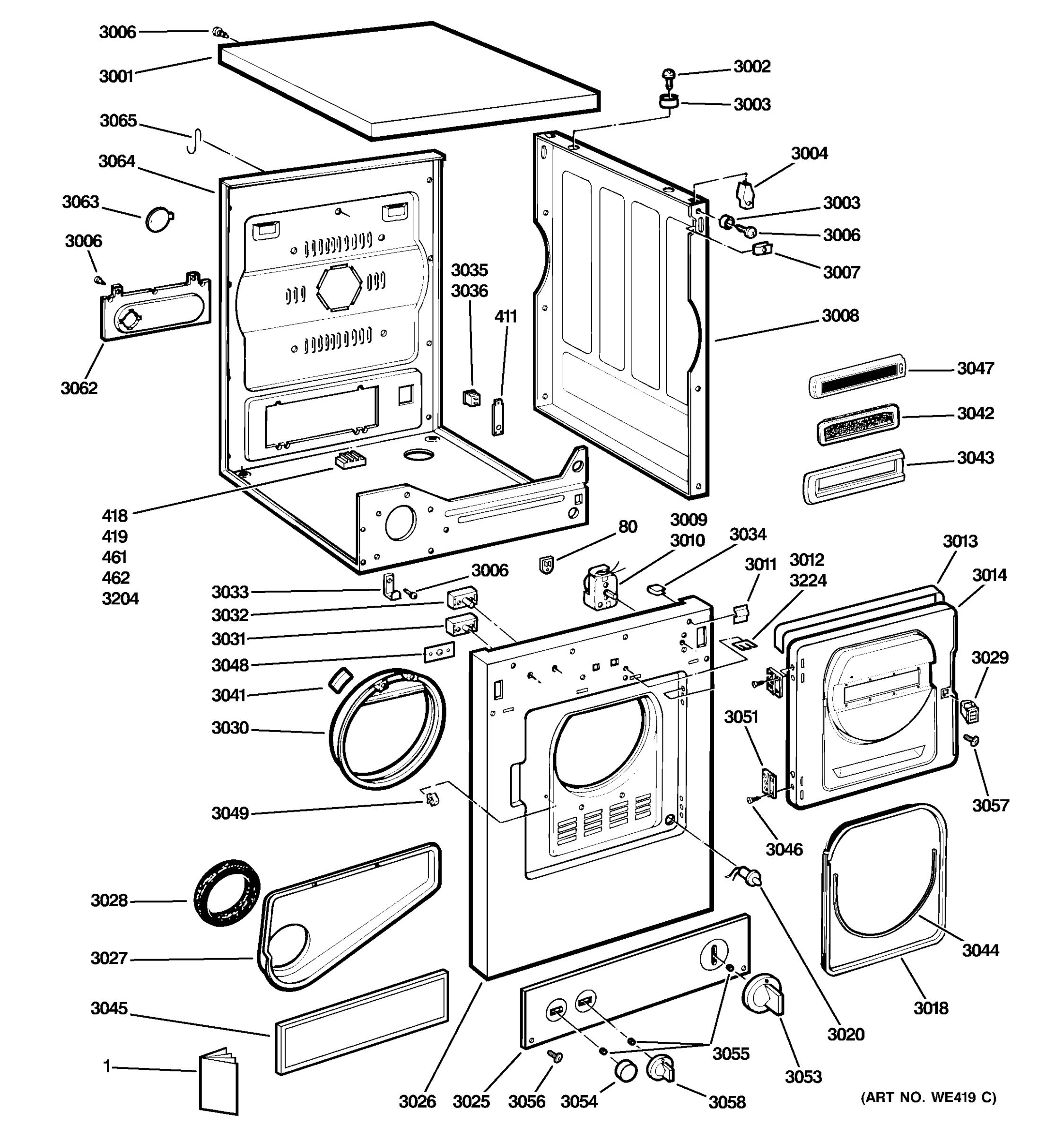 CABINET, FRONT PANEL, DOOR & CONTROL PANEL