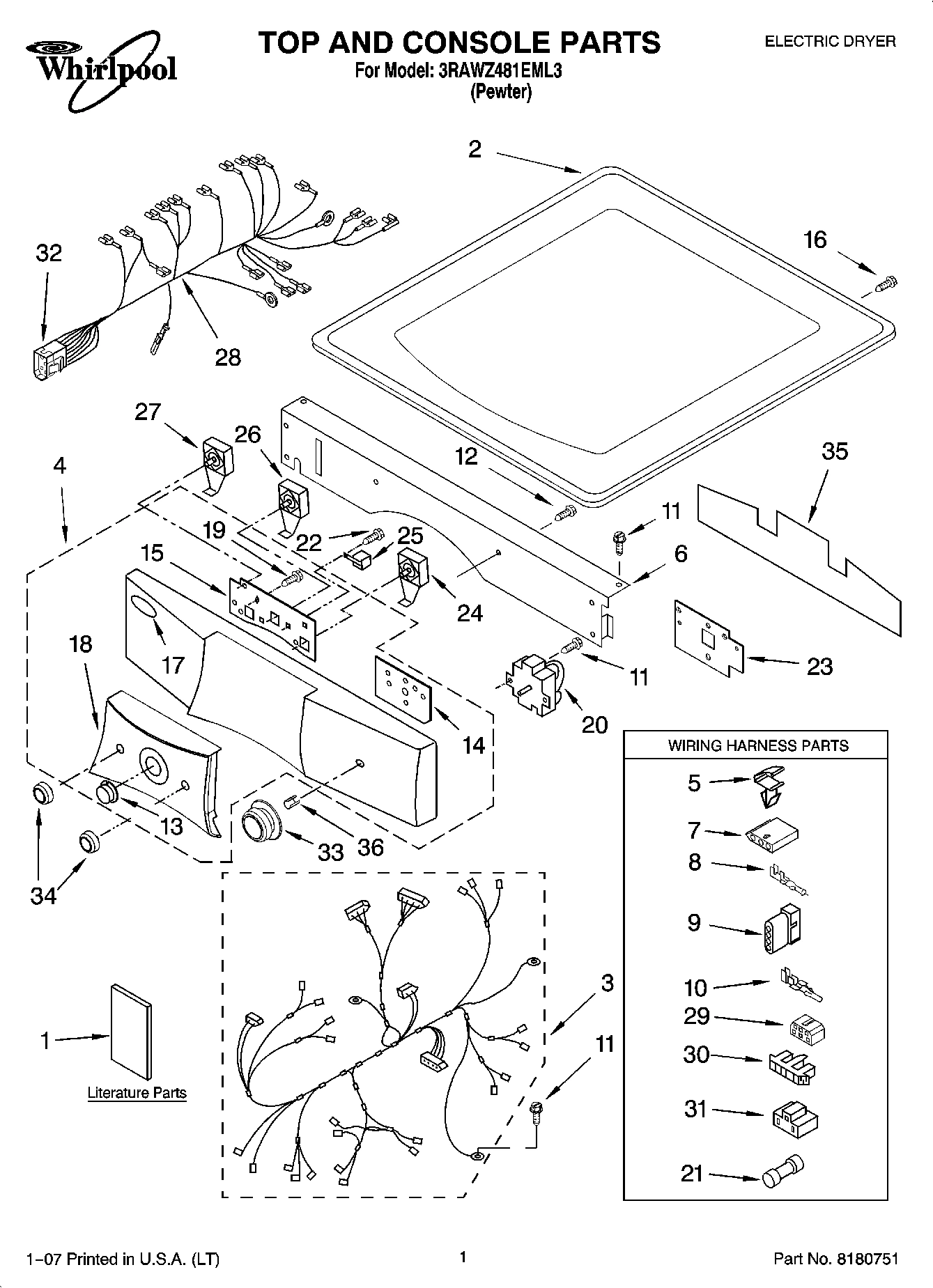 01 - TOP AND CONSOLE PARTS