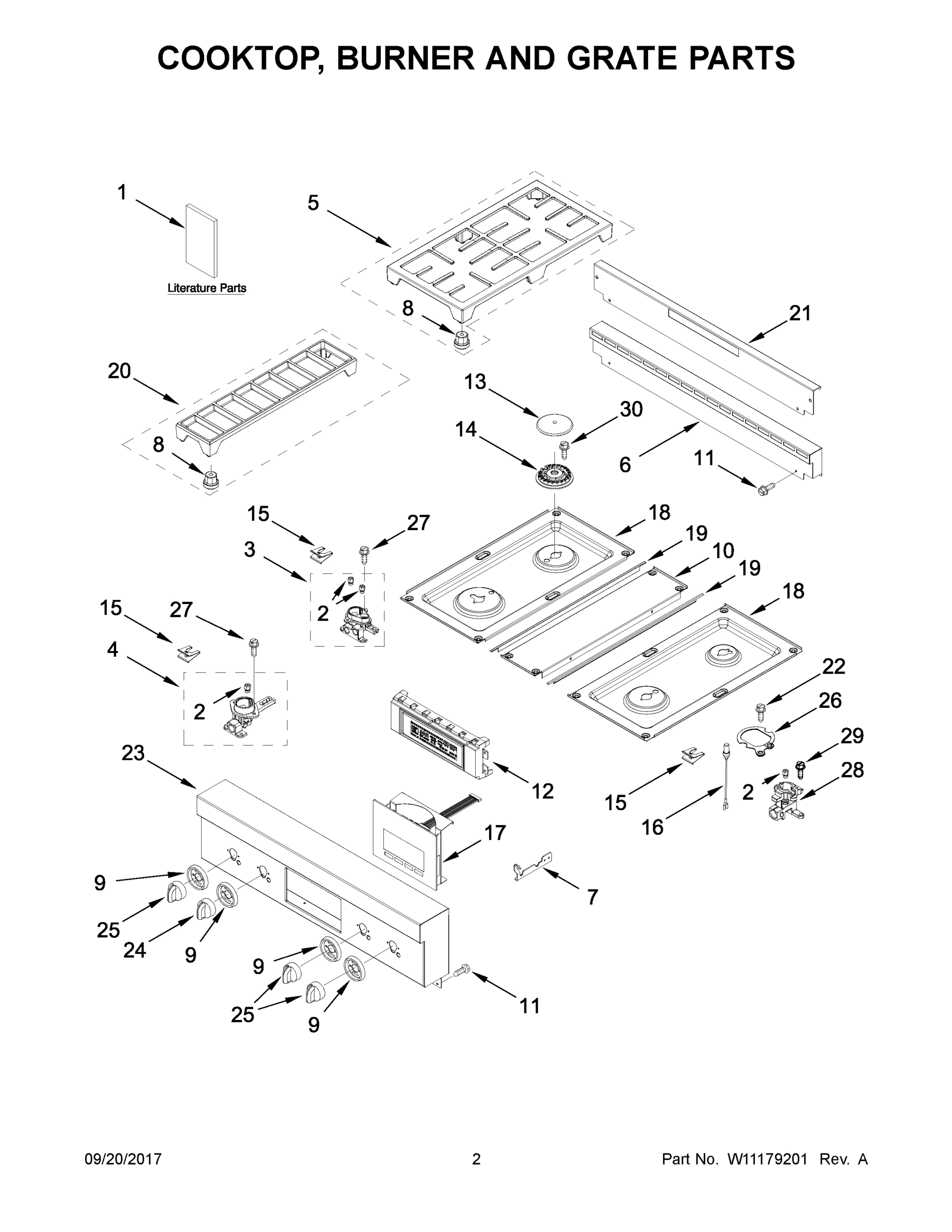 02 - COOKTOP, BURNER AND GRATE PARTS