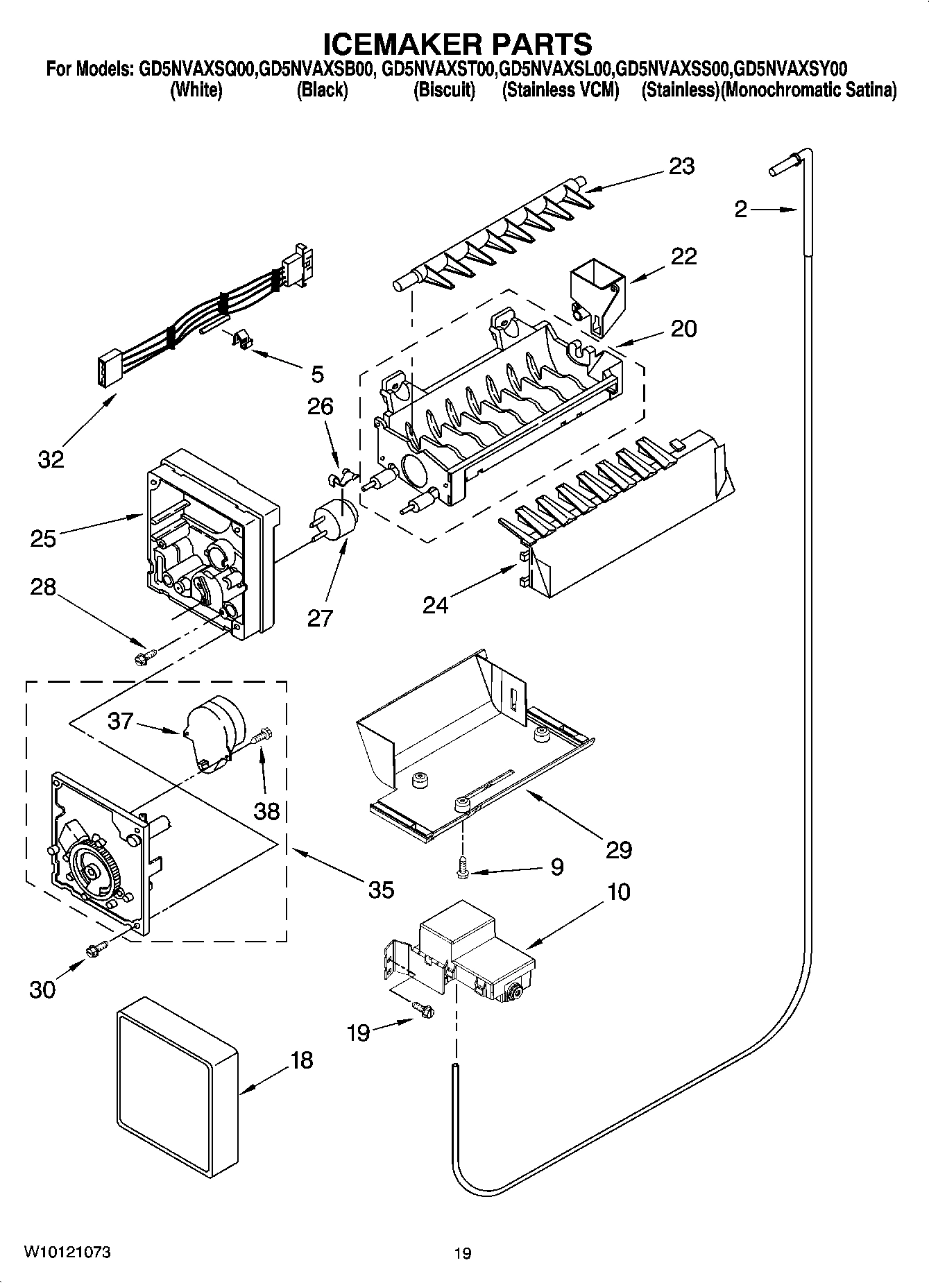 12 - ICEMAKER PARTS, OPTIONAL PARTS (NOT INCLUDED)