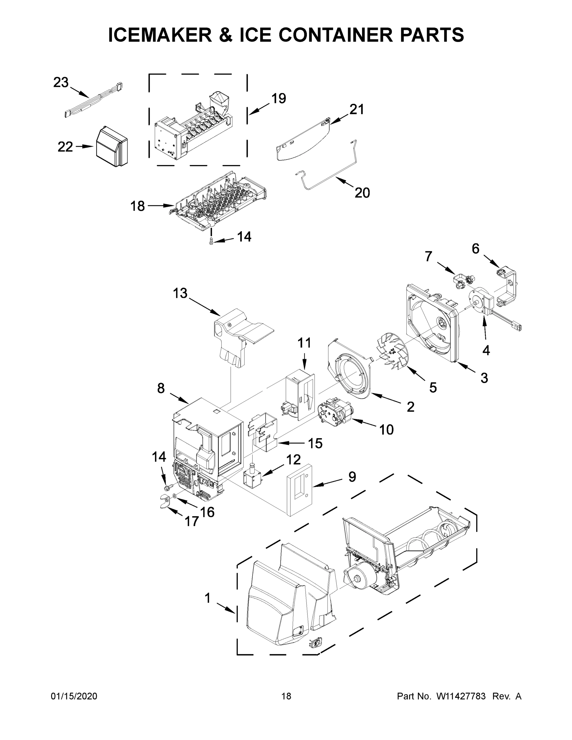 10 - ICEMAKER & ICE CONTAINER PARTS