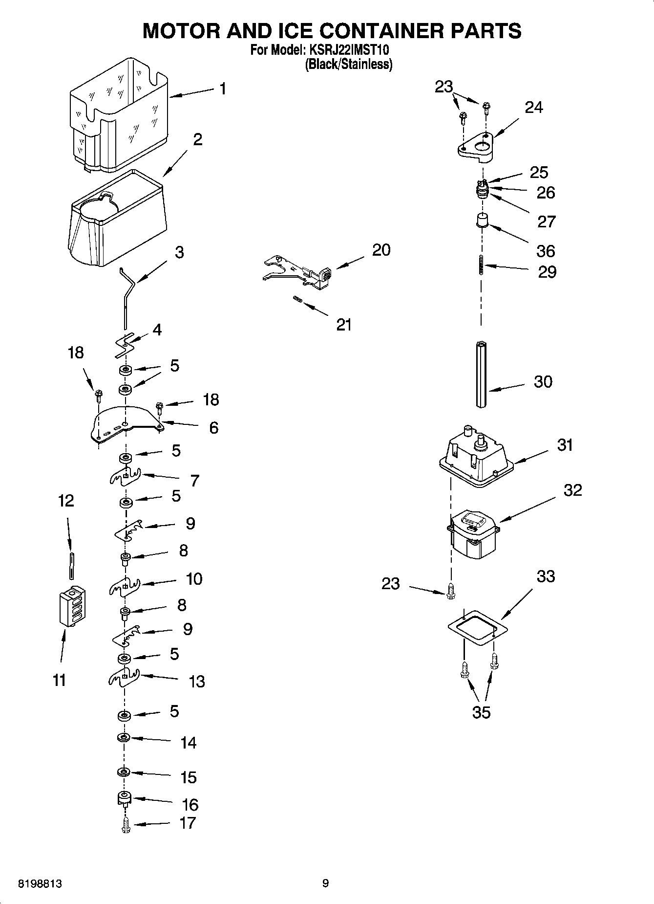 06 - MOTOR AND ICE CONTAINER PARTS