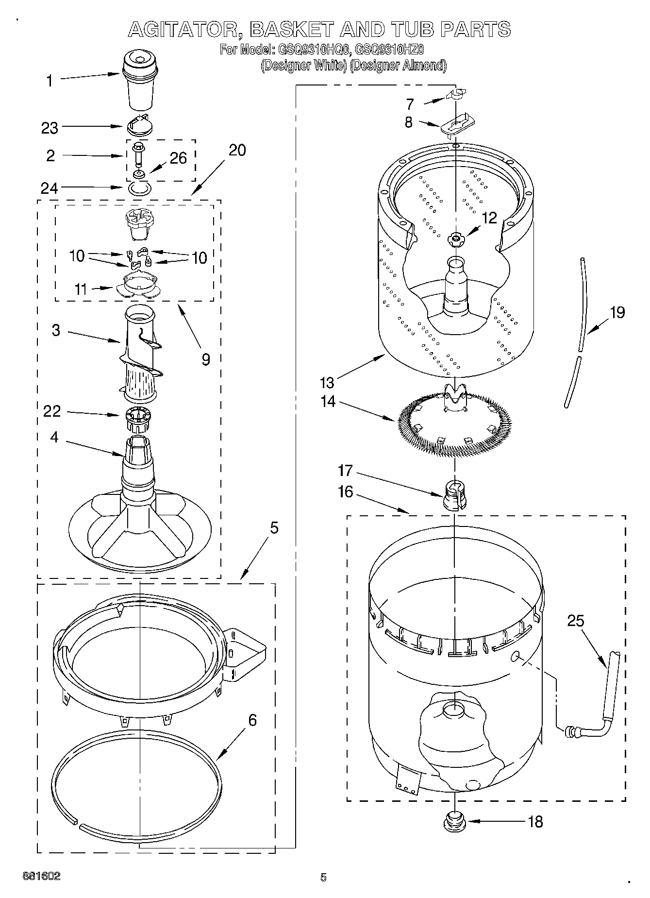 03 - AGITATOR, BASKET AND TUB