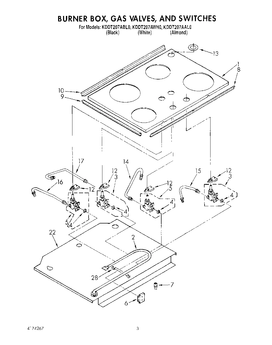 03 - BURNER BOX, GAS VALVES, AND SWITCHES