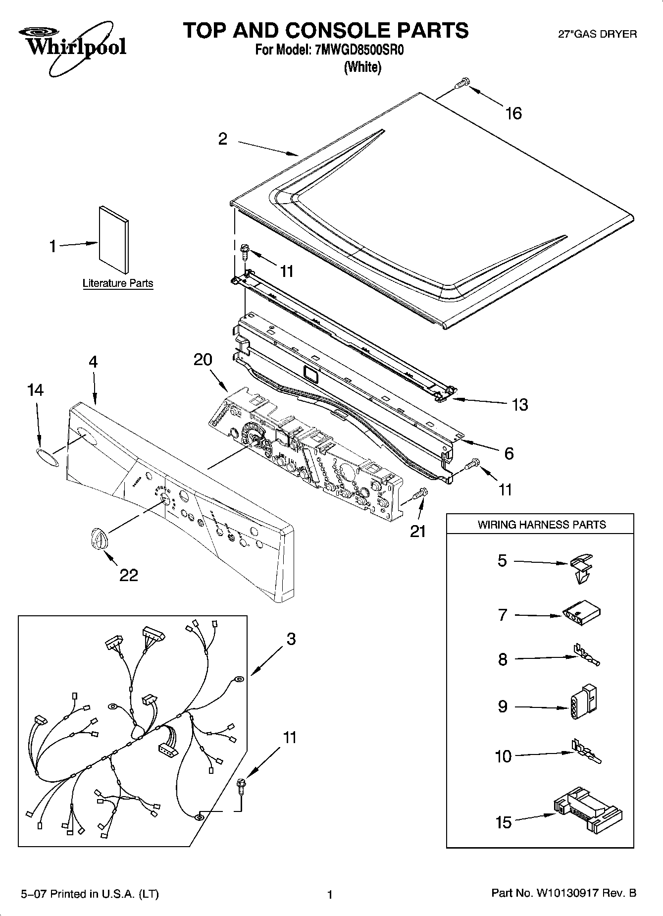 01 - TOP AND CONSOLE PARTS