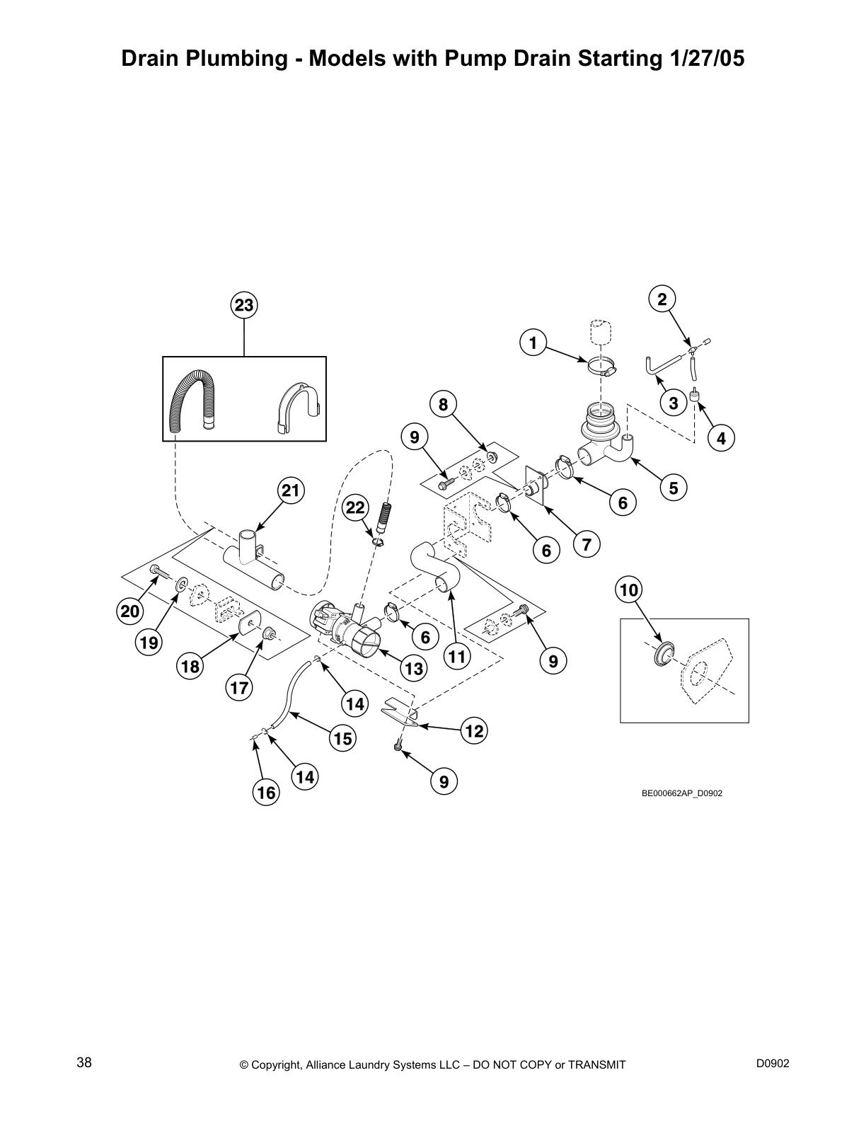 Drain Plumbing - Models with Pump Drain Starting 1/27/05