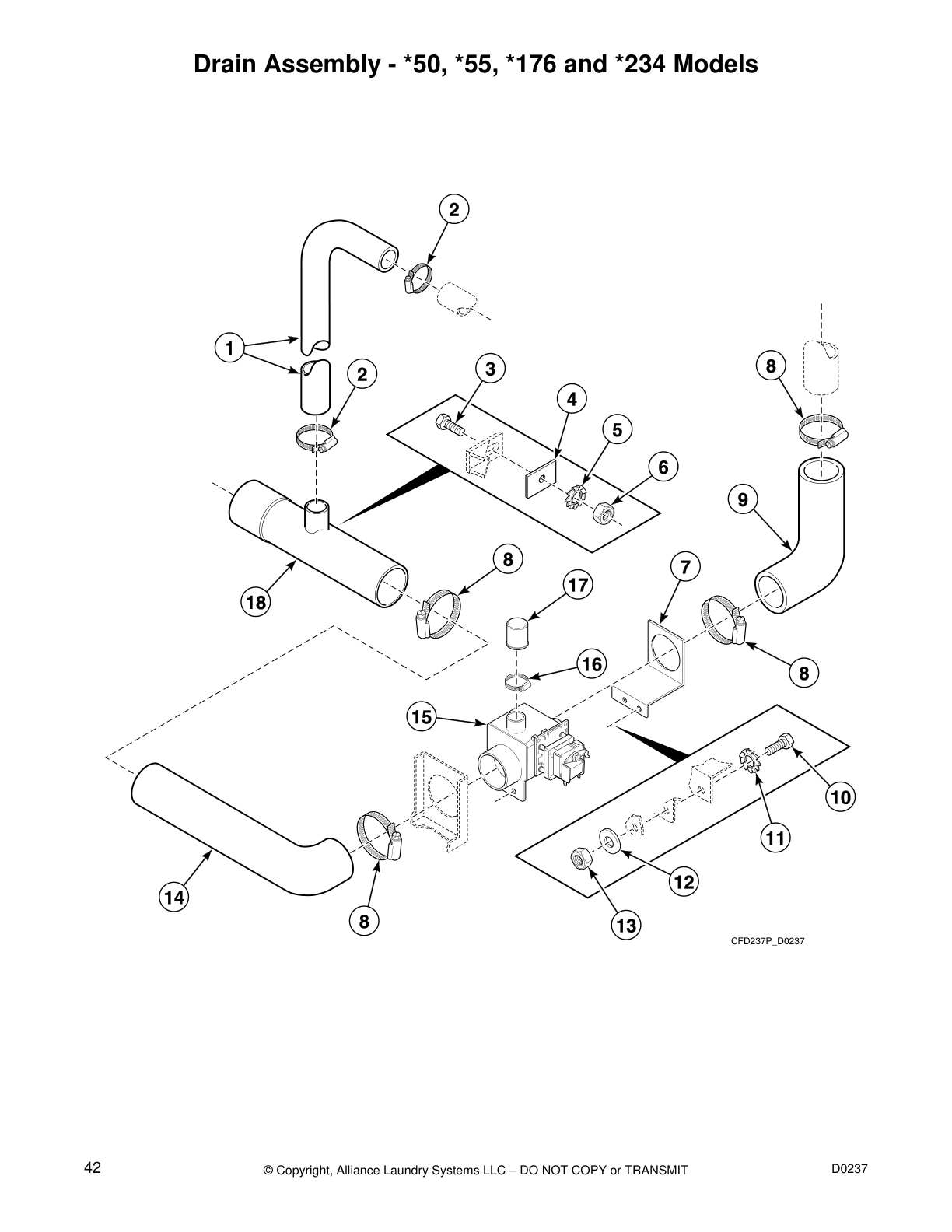 Drain Assembly - *50, *55, *176 and *234 Models