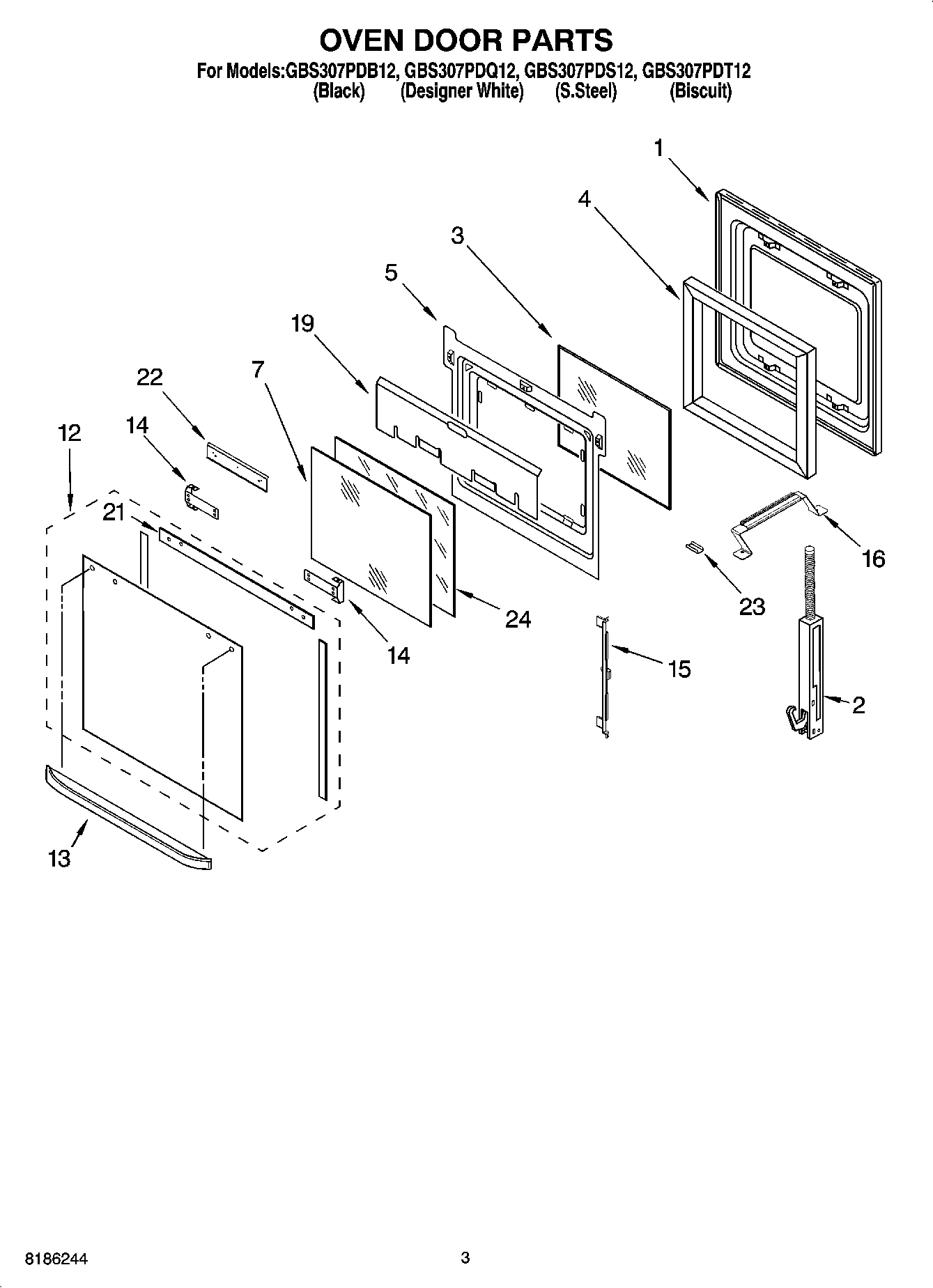 02 - OVEN DOOR PARTS