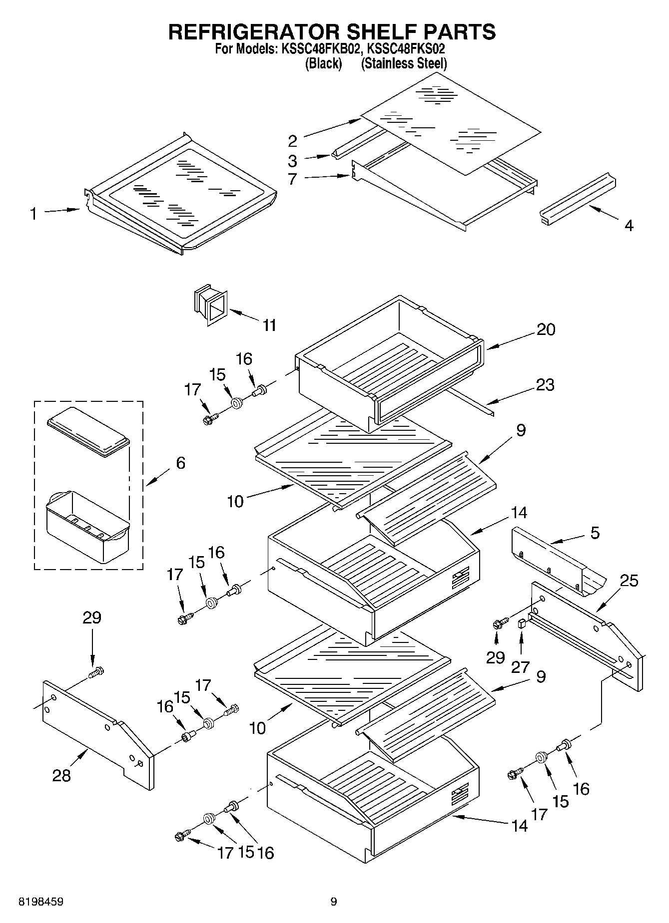 07 - REFRIGERATOR SHELF PARTS