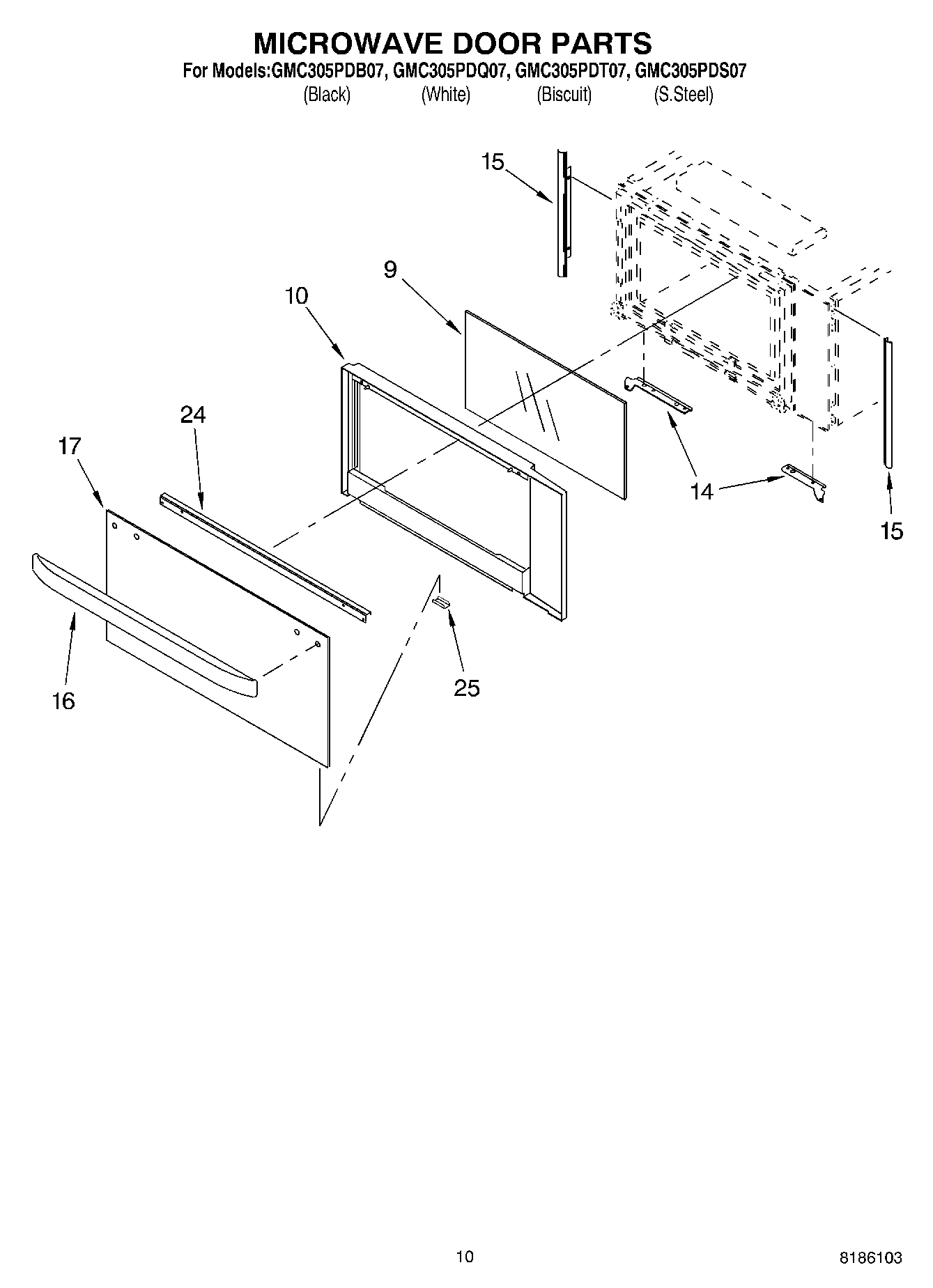 08 - MICROWAVE DOOR PARTS