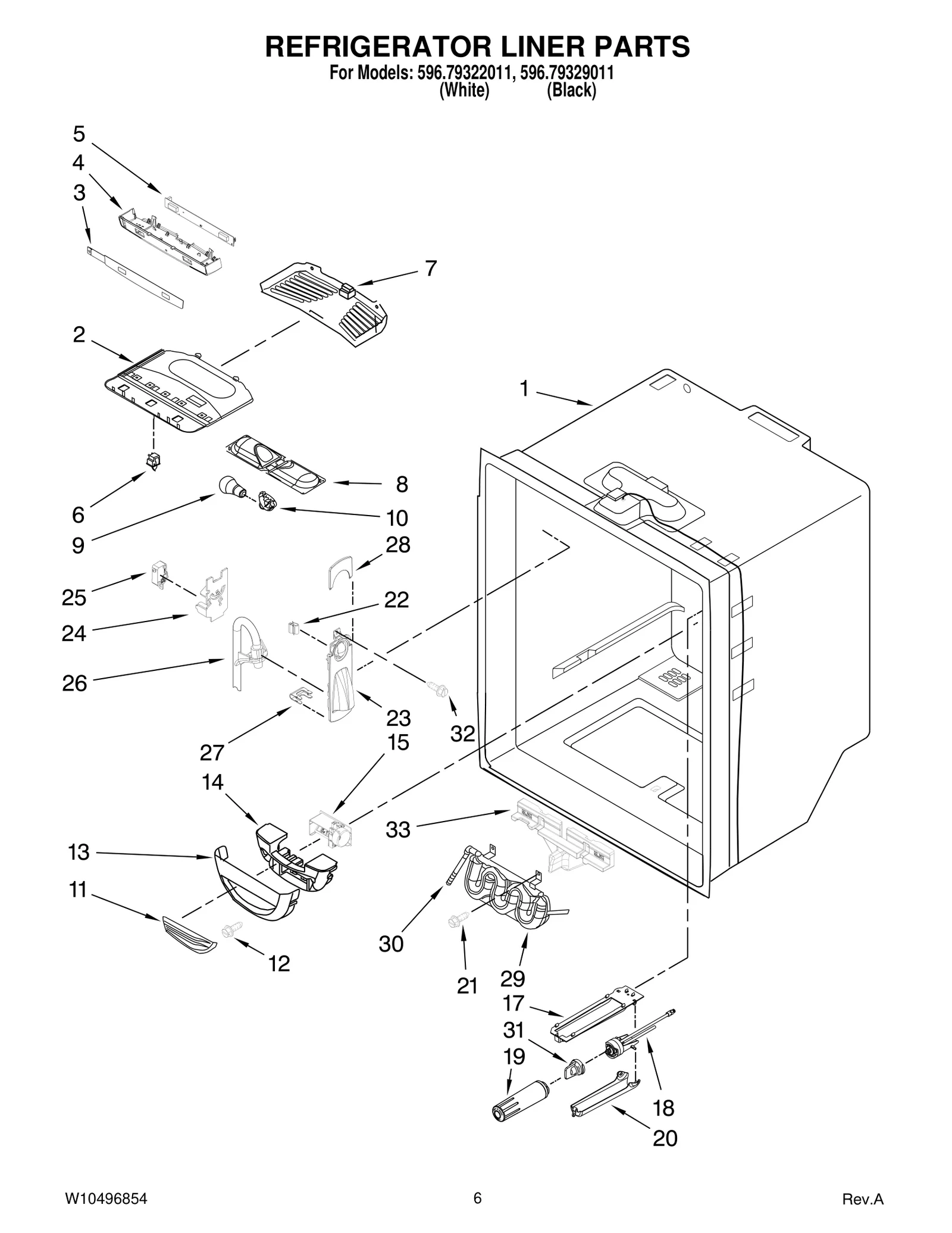 REFRIGERATOR LINER PARTS