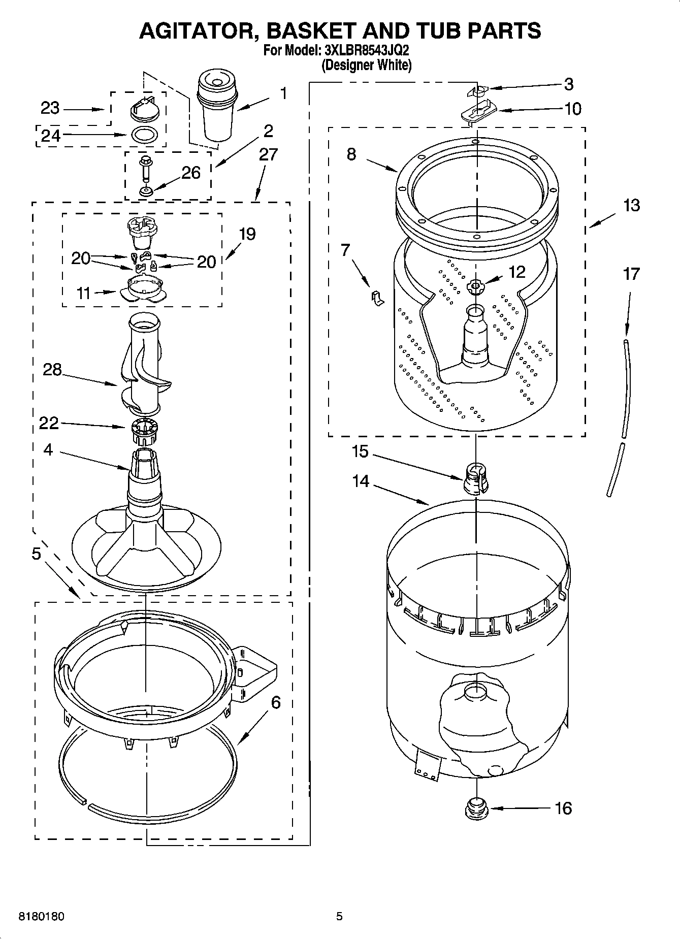 03 - AGITATOR, BASKET AND TUB PARTS
