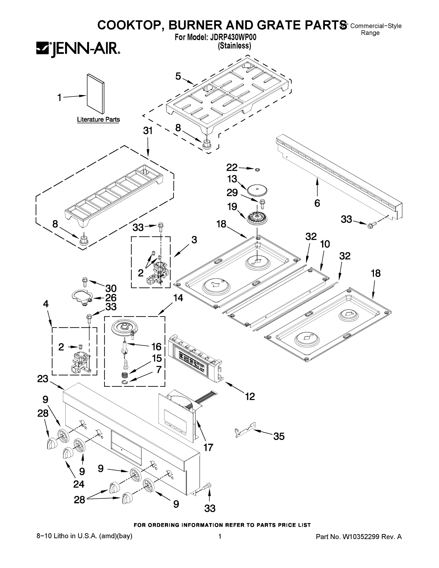 01 - COOKTOP, BURNER AND GRATE PARTS