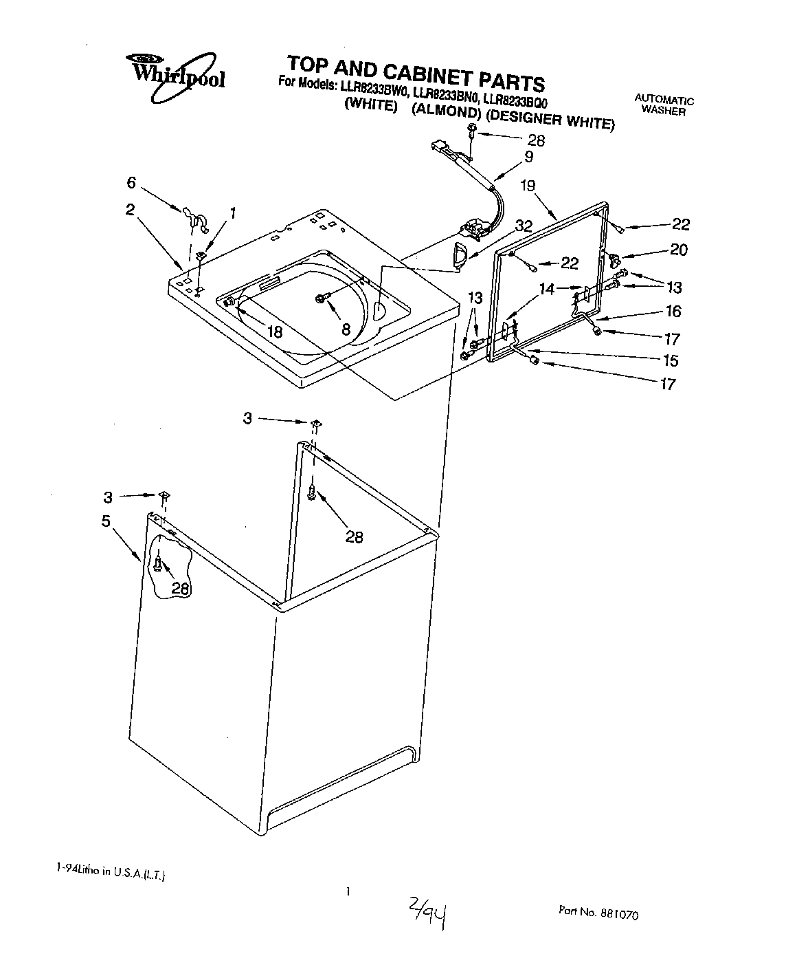 01 - TOP AND CABINET, LIT/OPTIONAL