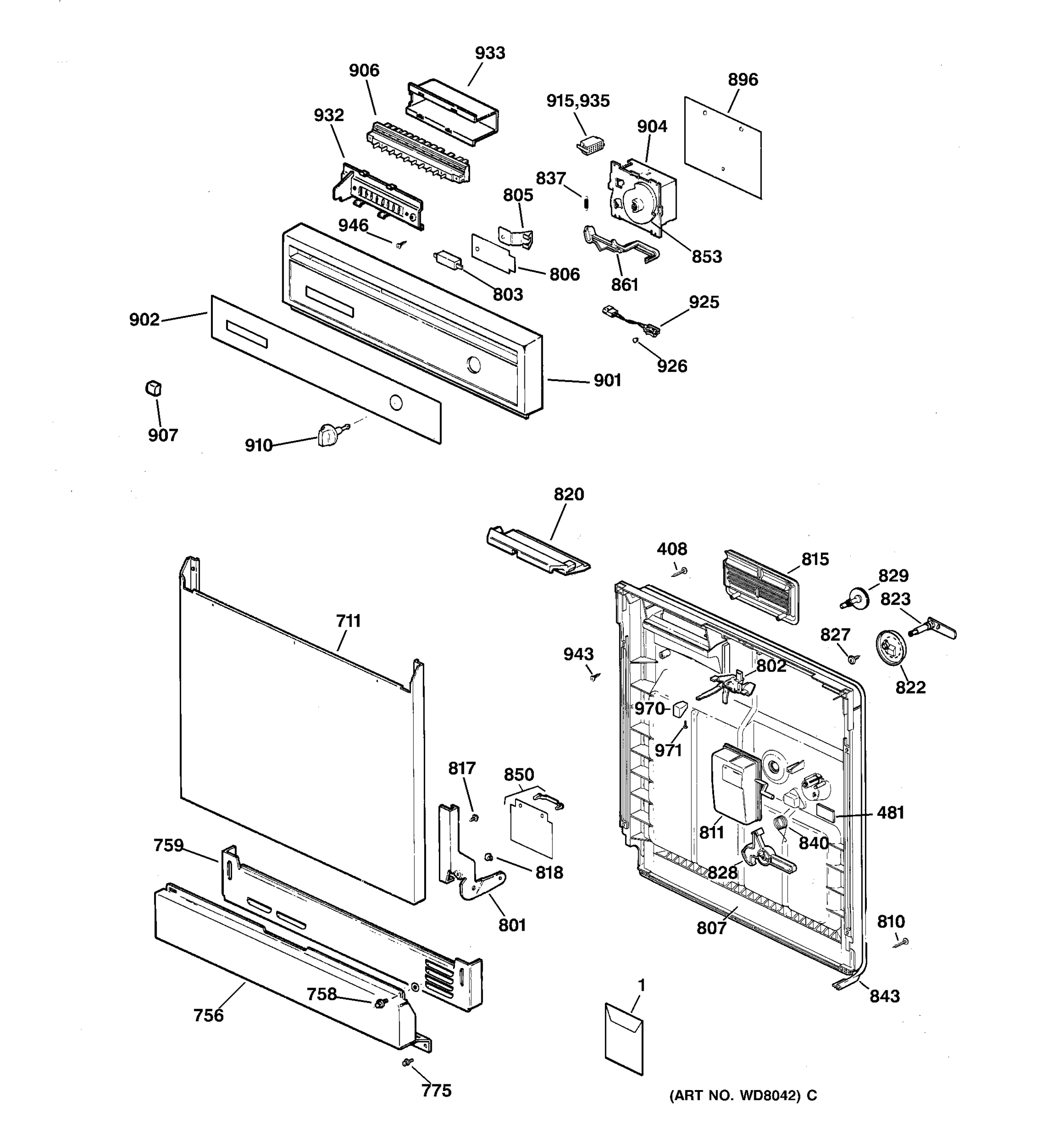 ESCUTCHEON & DOOR ASSEMBLY