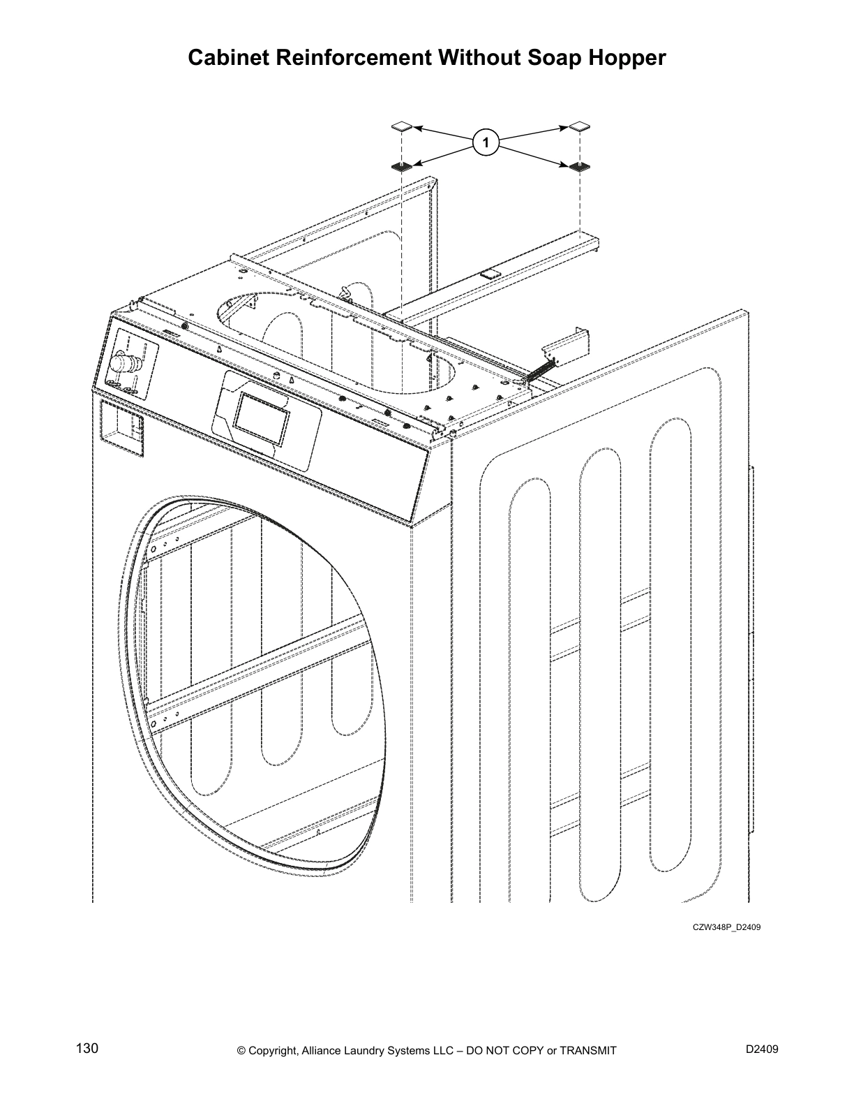 Cabinet Reinforcement Without Soap Hopper
