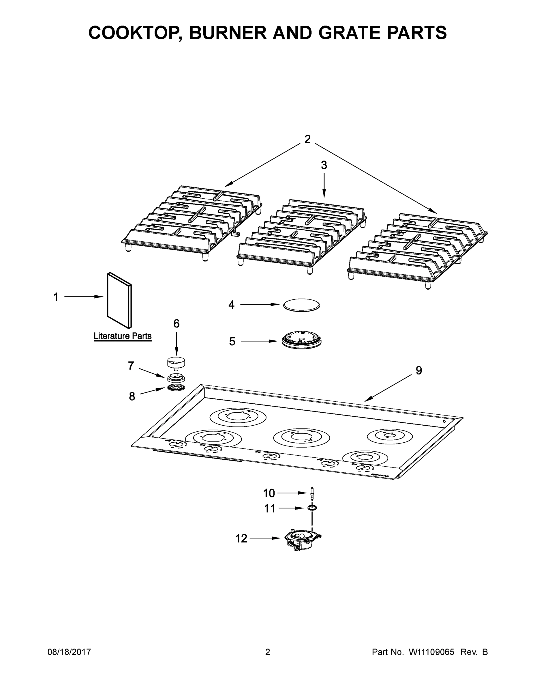 02 - COOKTOP, BURNER AND GRATE PARTS