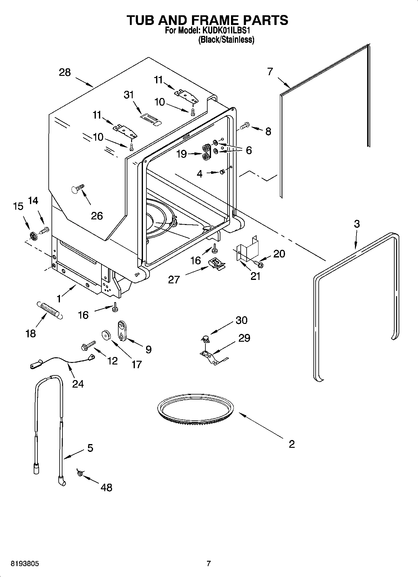 07 - TUB AND FRAME PARTS