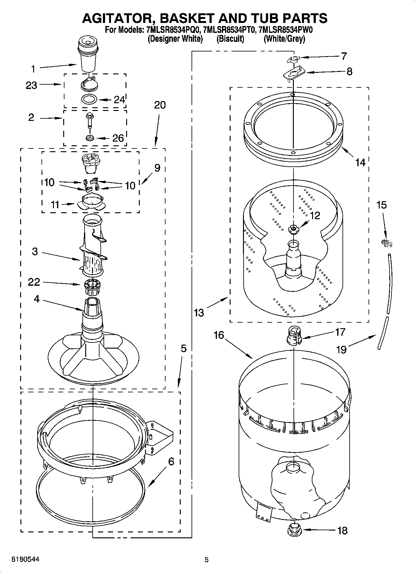 03 - AGITATOR, BASKET AND TUB PARTS