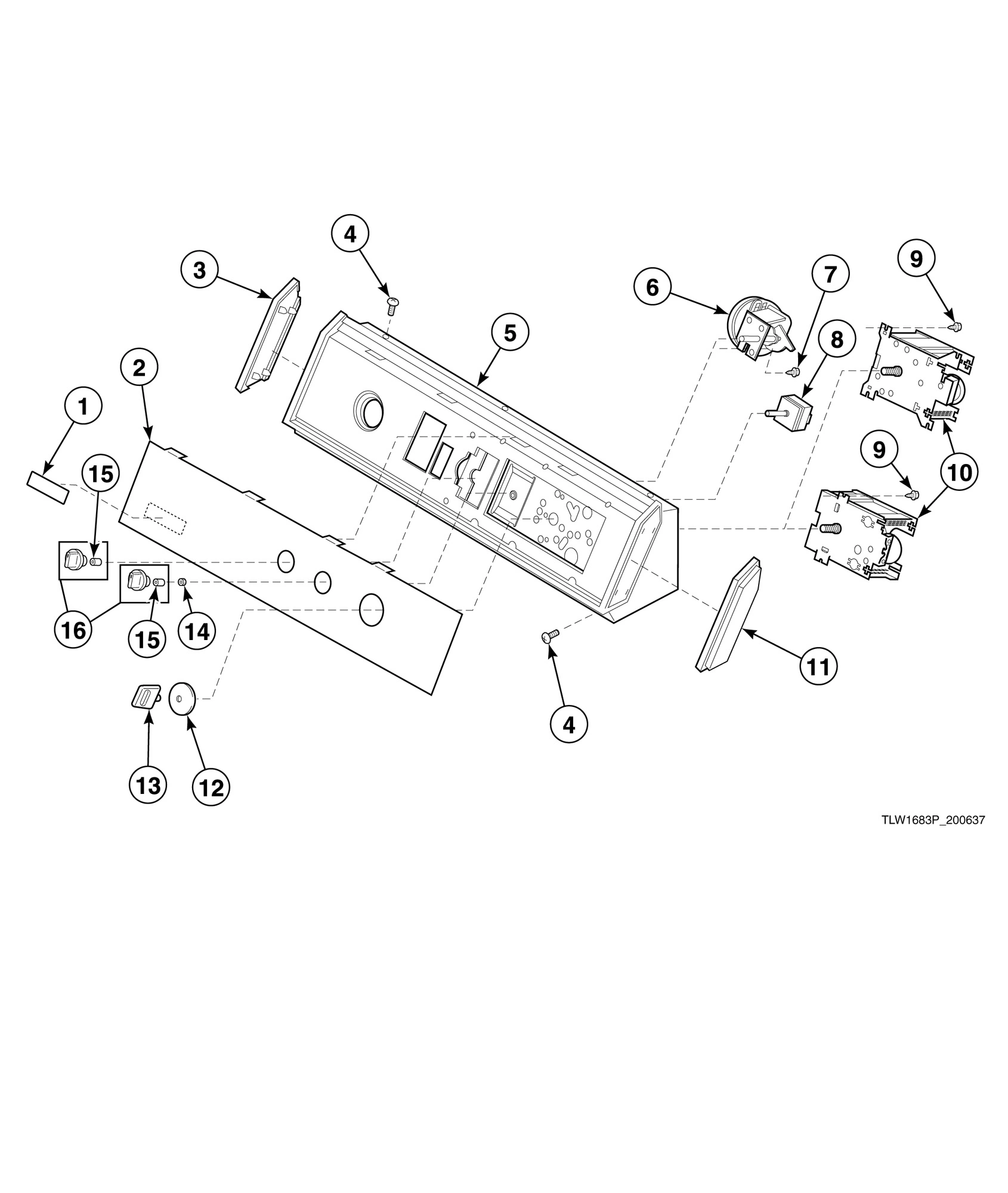 Graphic Panel, Control Hood and Controls (Drawing 5 of 9)