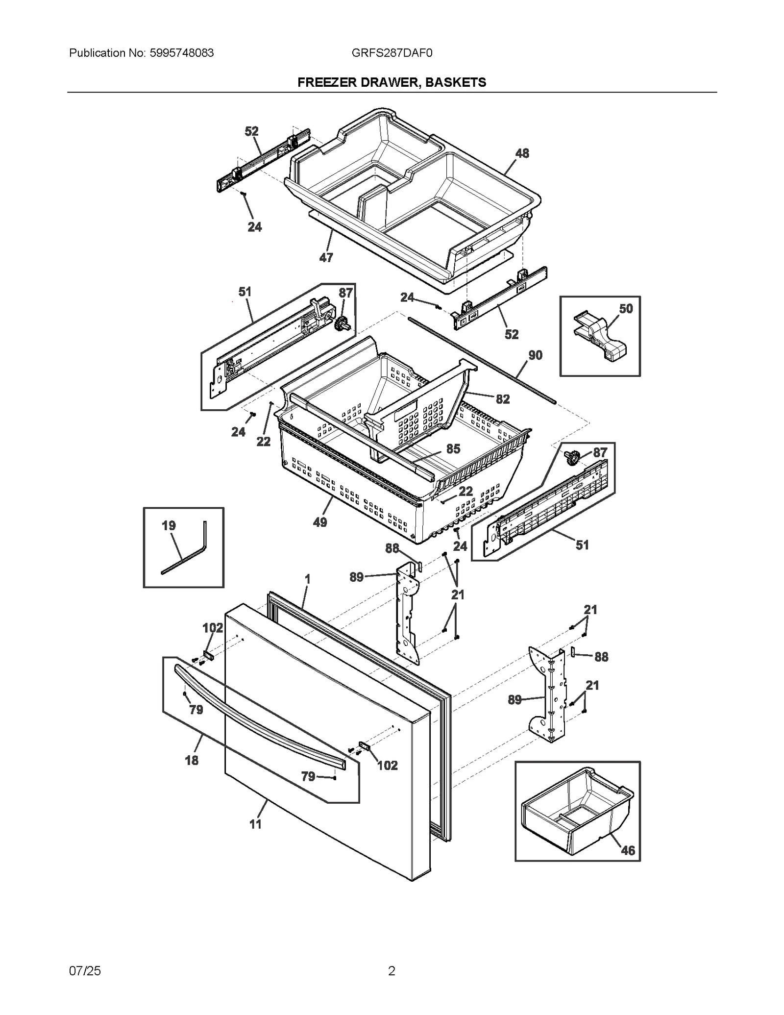 FREEZER DRAWER, BASKETS